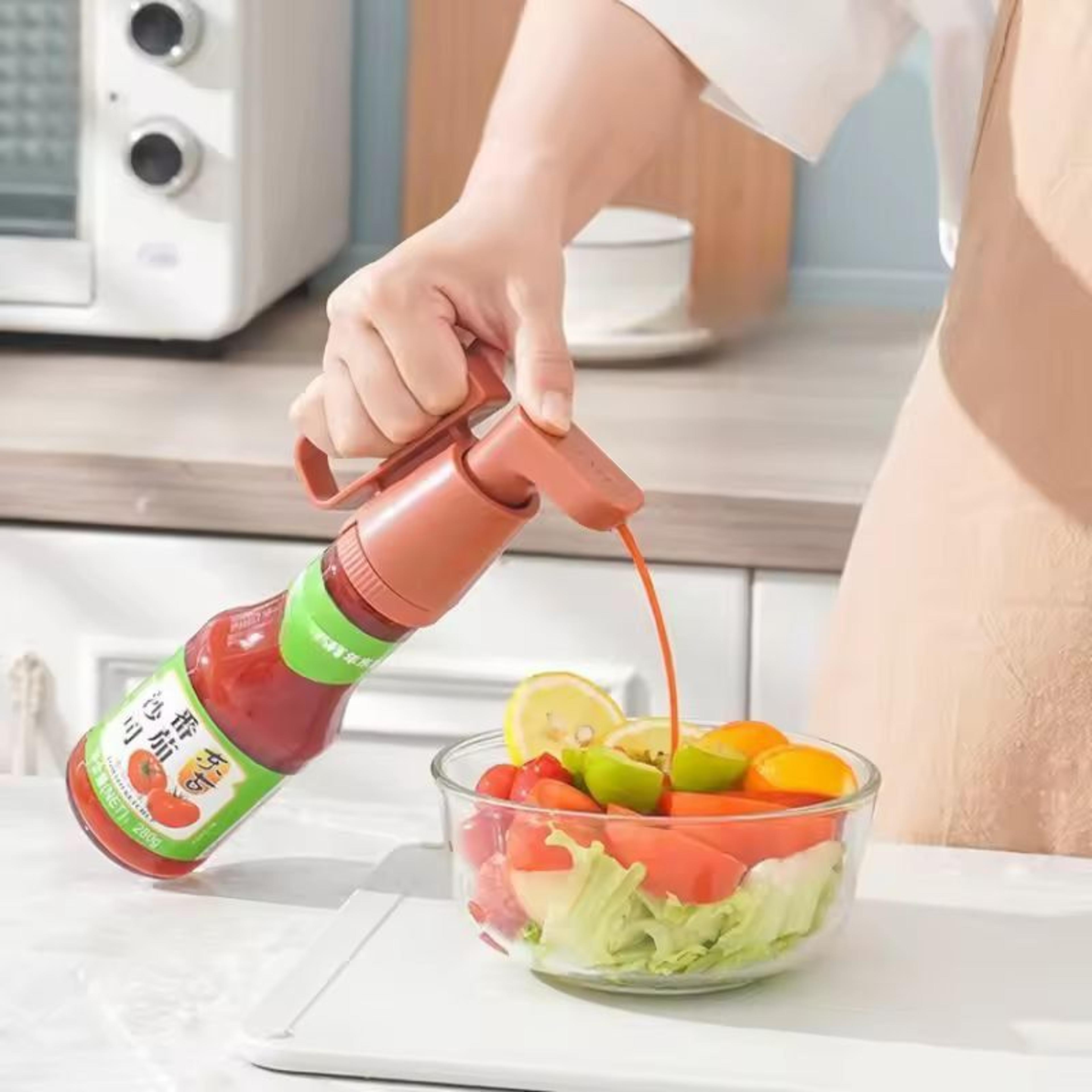 kitchensqueeze pro universal sauce pump – leak-free bottle top dispenser