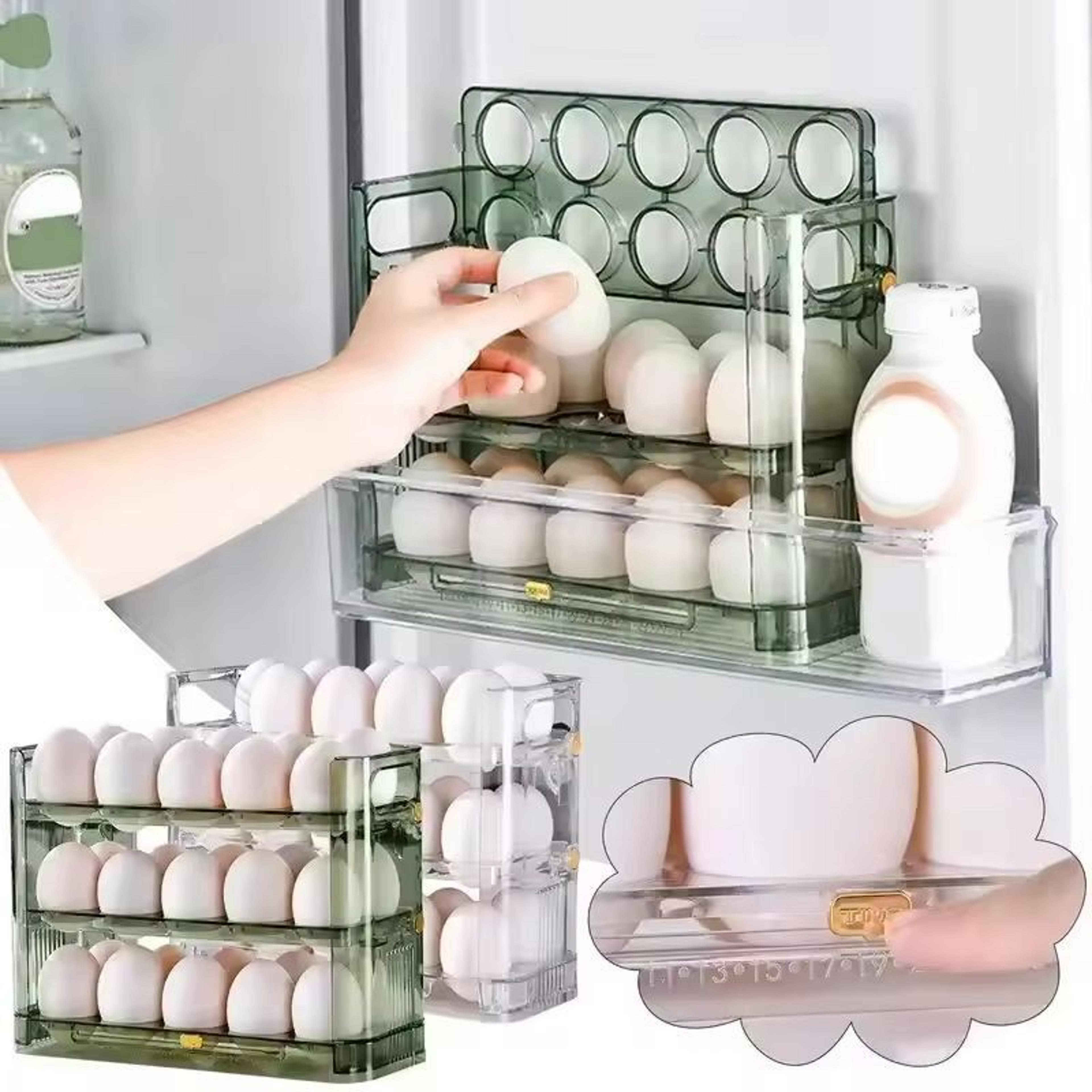 eggsmart rotating 30-egg fridge organizer box