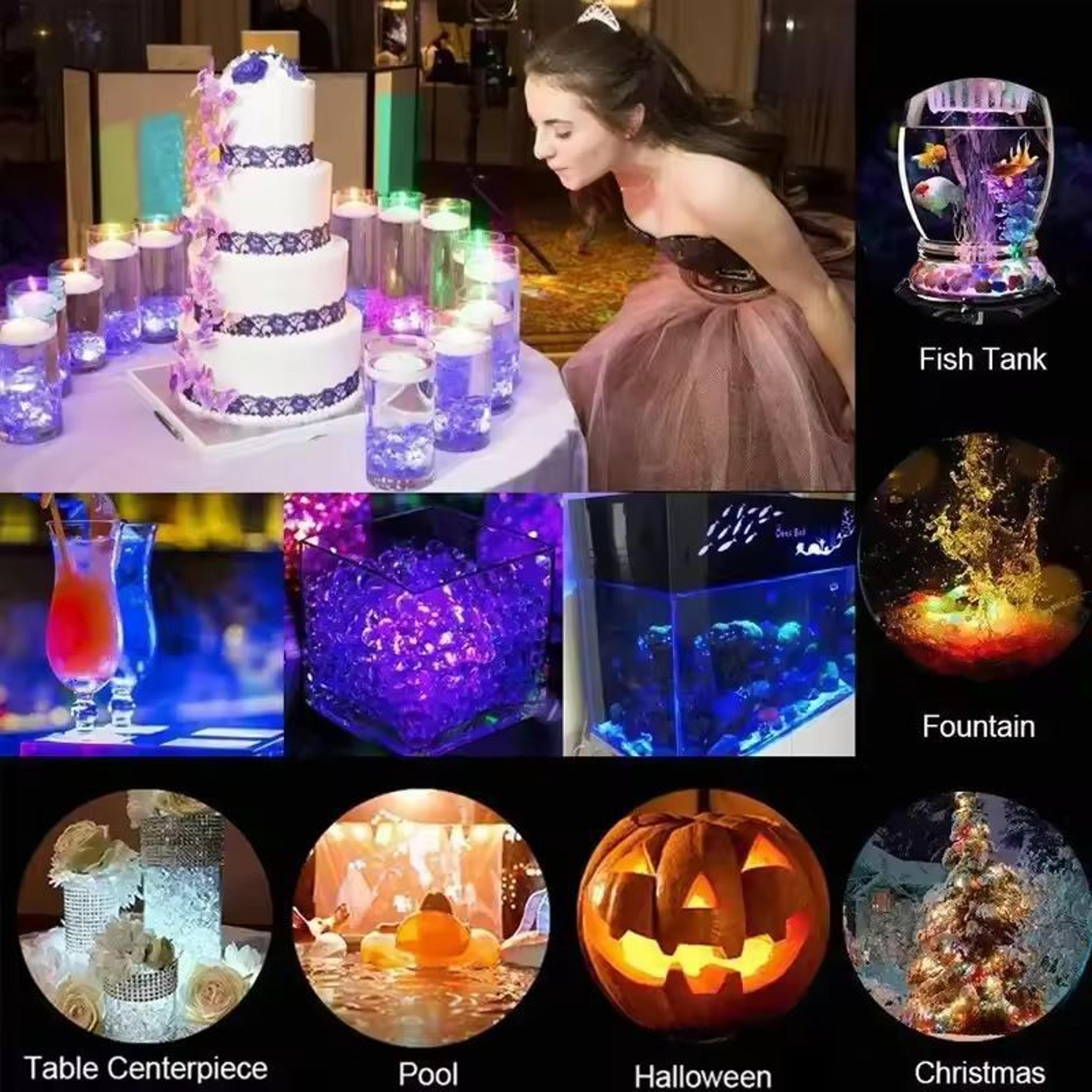 glowwave 16-color waterproof under-water led lights with remote & battery