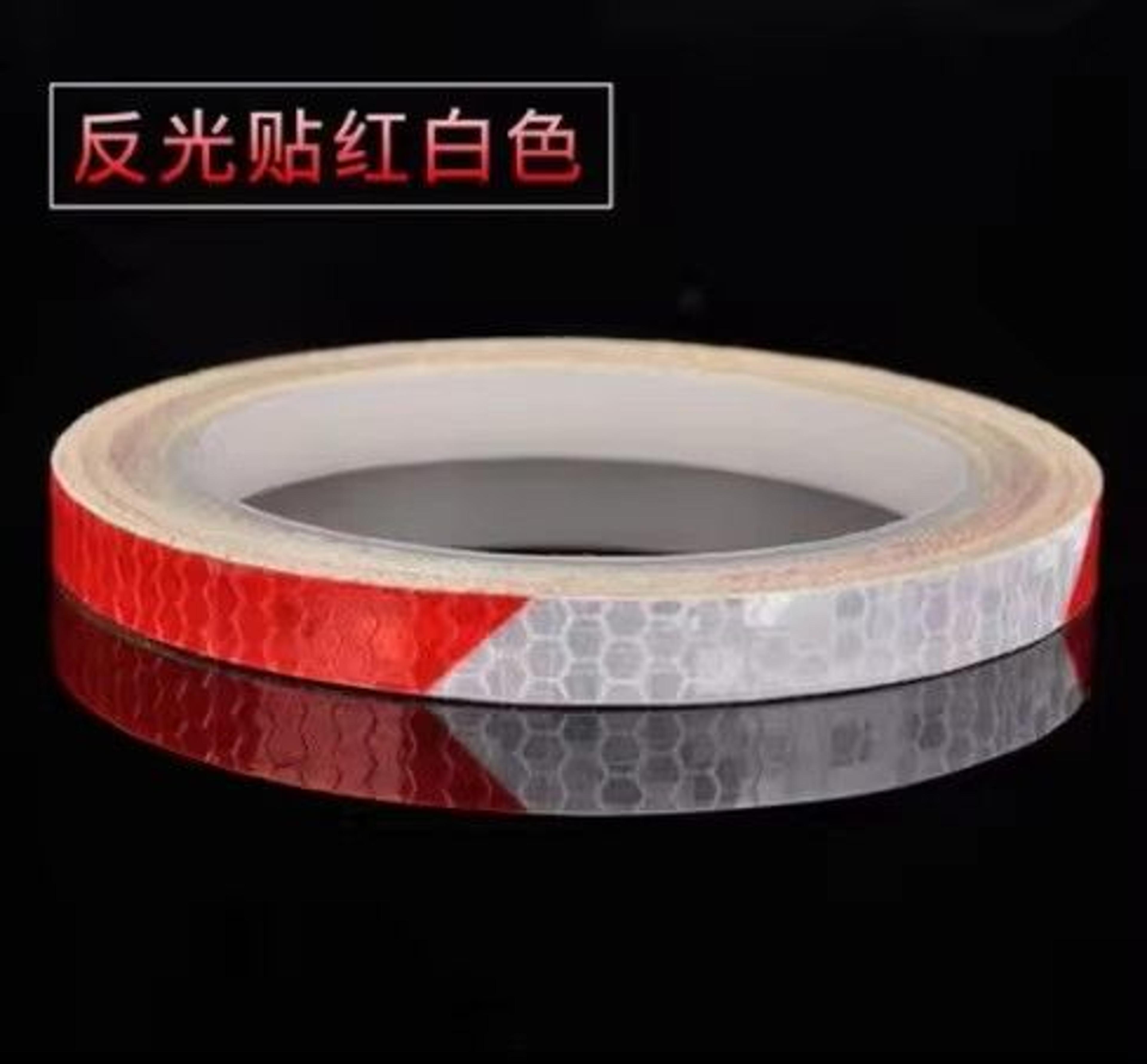safetyglow 1cm by 8m bike reflective tape strips – fluorescent visibility tape for bicycle, helmet & helmet mounting