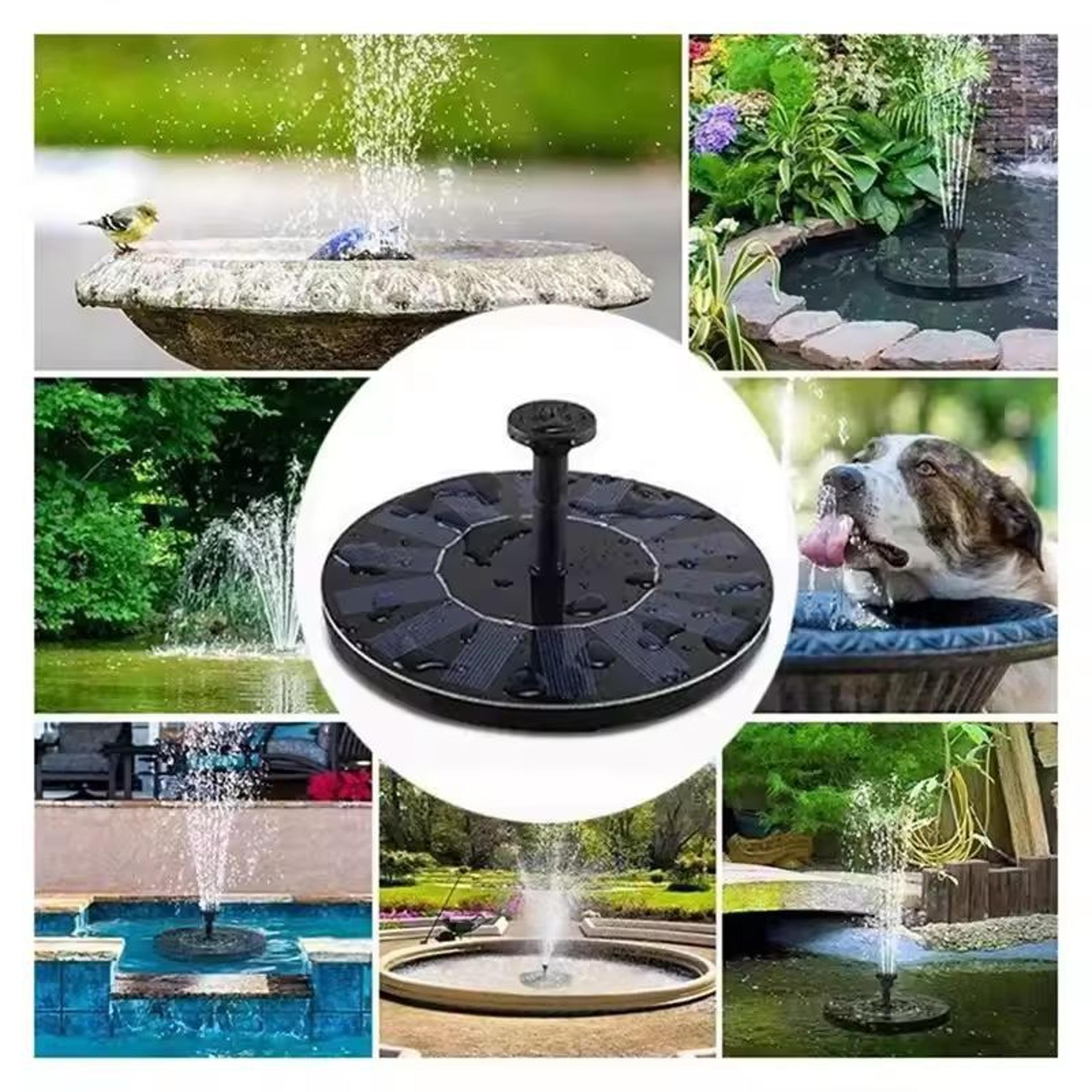 all-in-one solar floating fountain – garden, pond & bird bath water feature