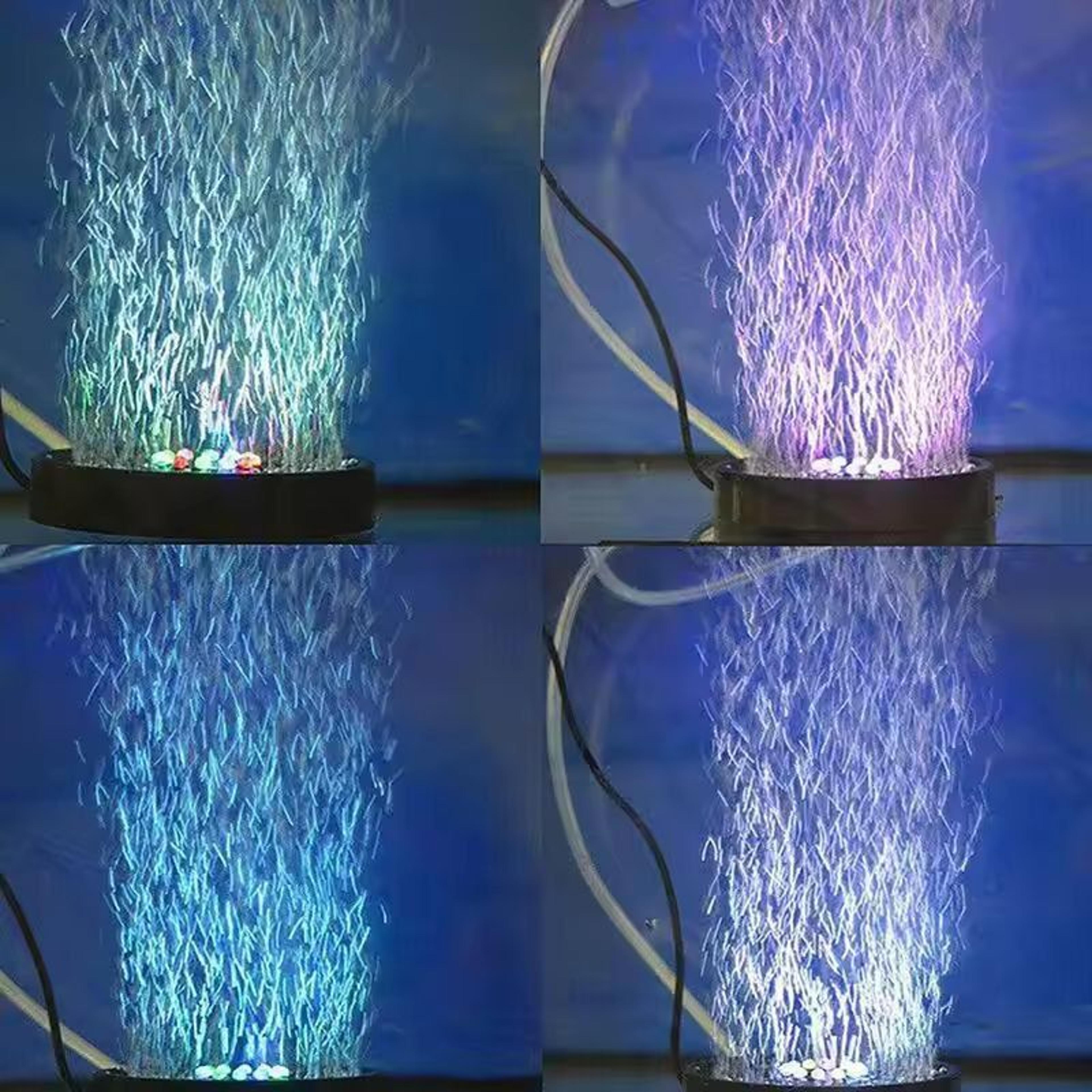 aquaglow rgb bubblebar - submersible led air bubble light for fish tanks & aquariums
