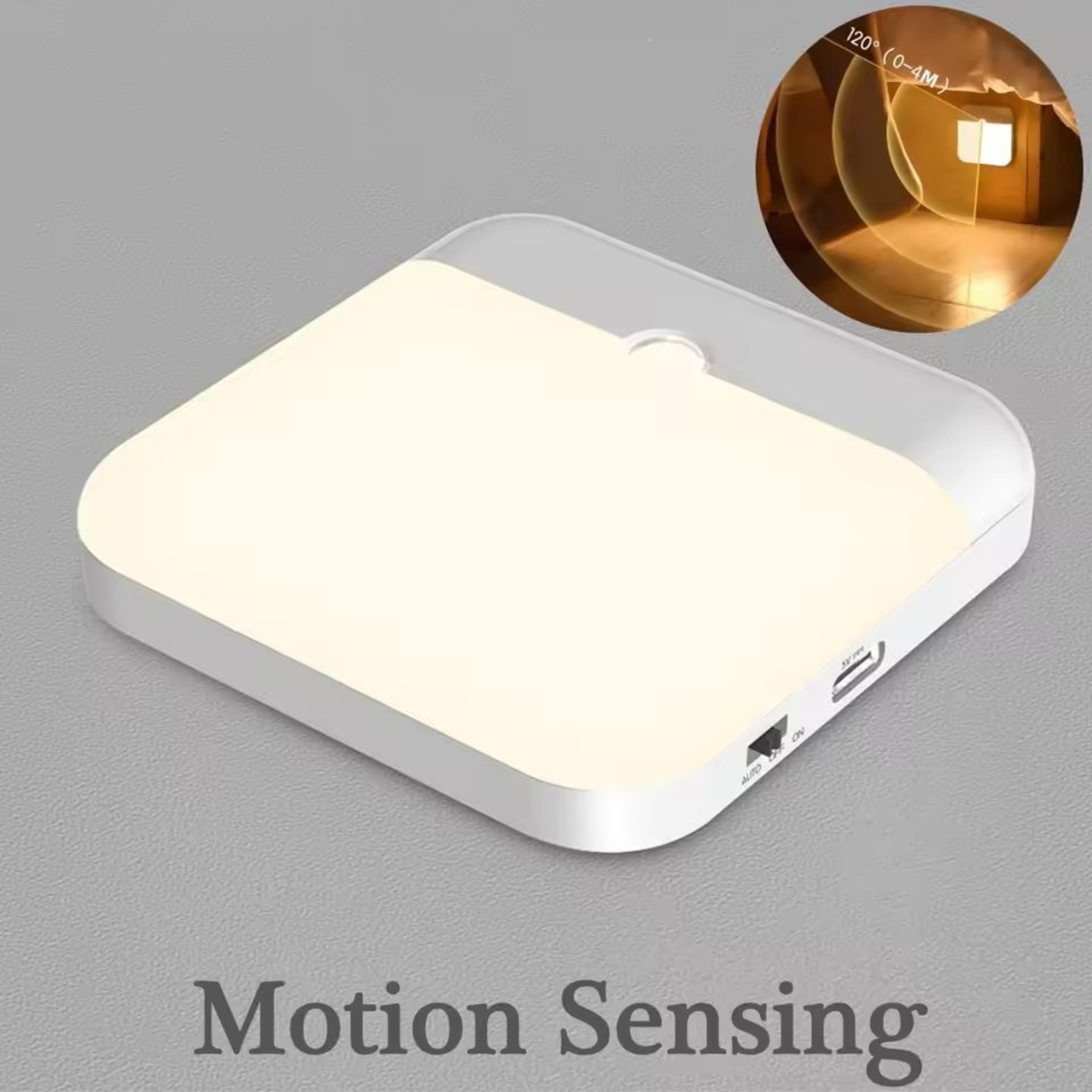 motiondetect usb rechargeable motion sensor led square lamp for kitchens, bedrooms & stairways