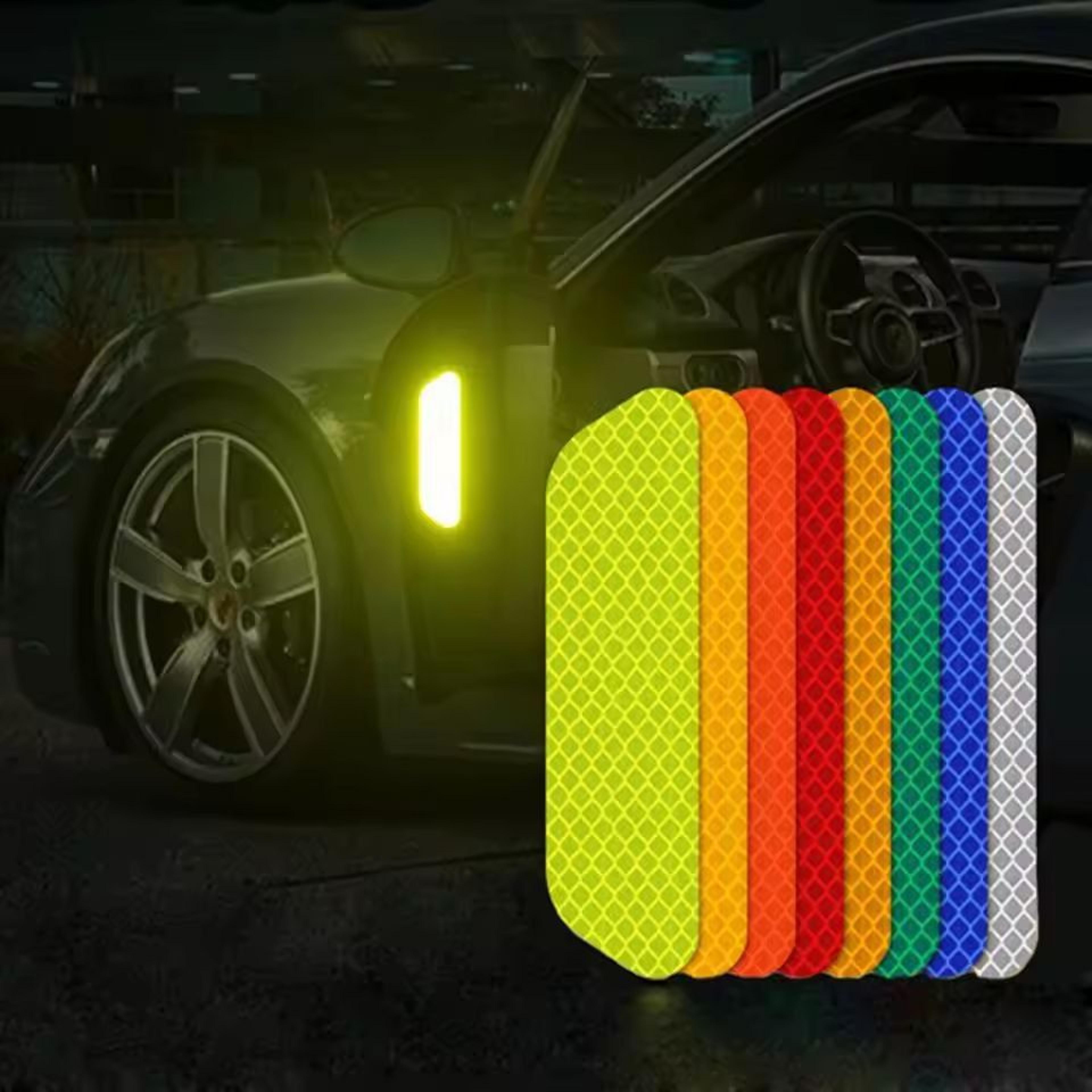 securevision reflective car door warning tape – 4-piece safety decal set for night visibility