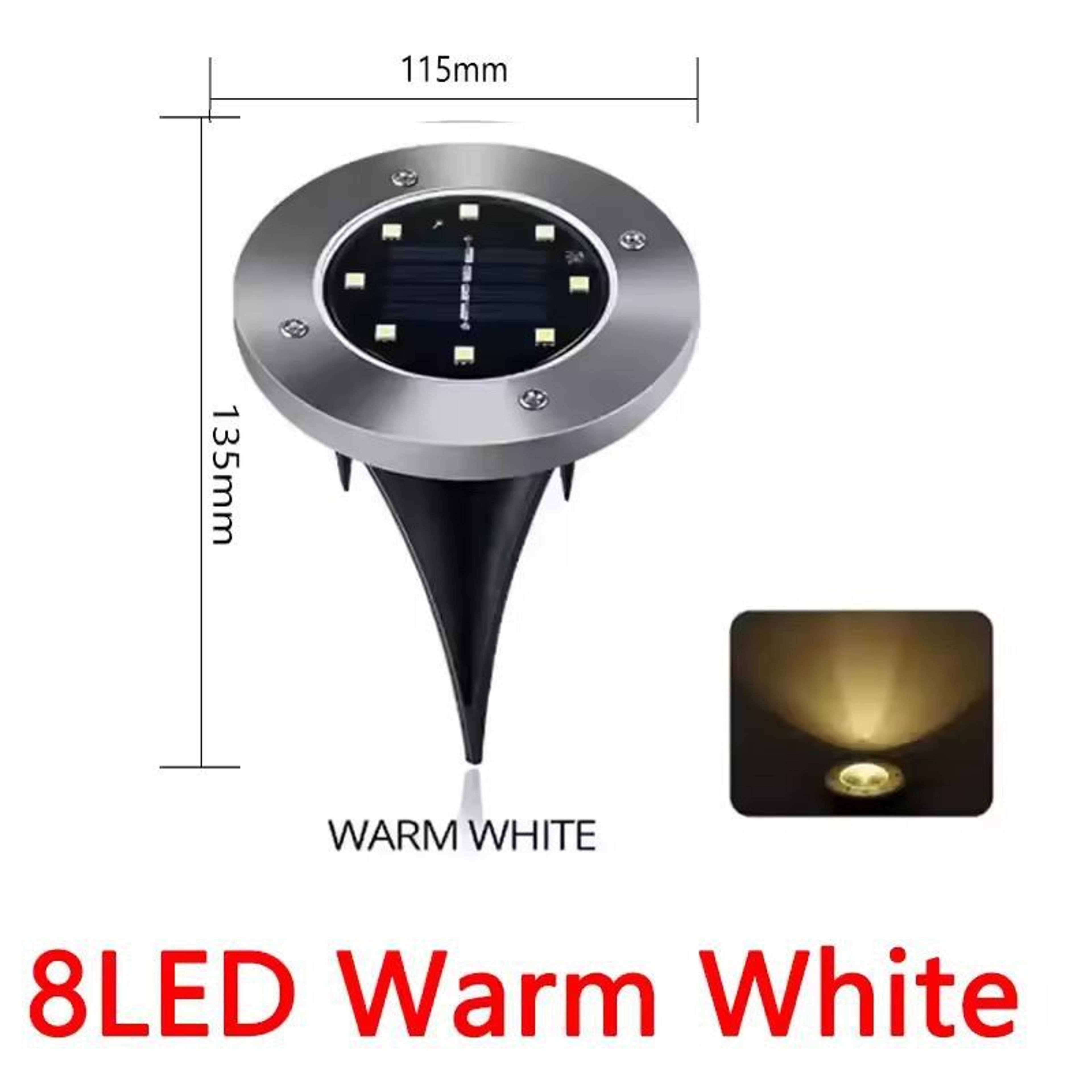 garden glow solar underground disk lights – 8 led / 20 led pack (outdoor lawn & yard decoration)
