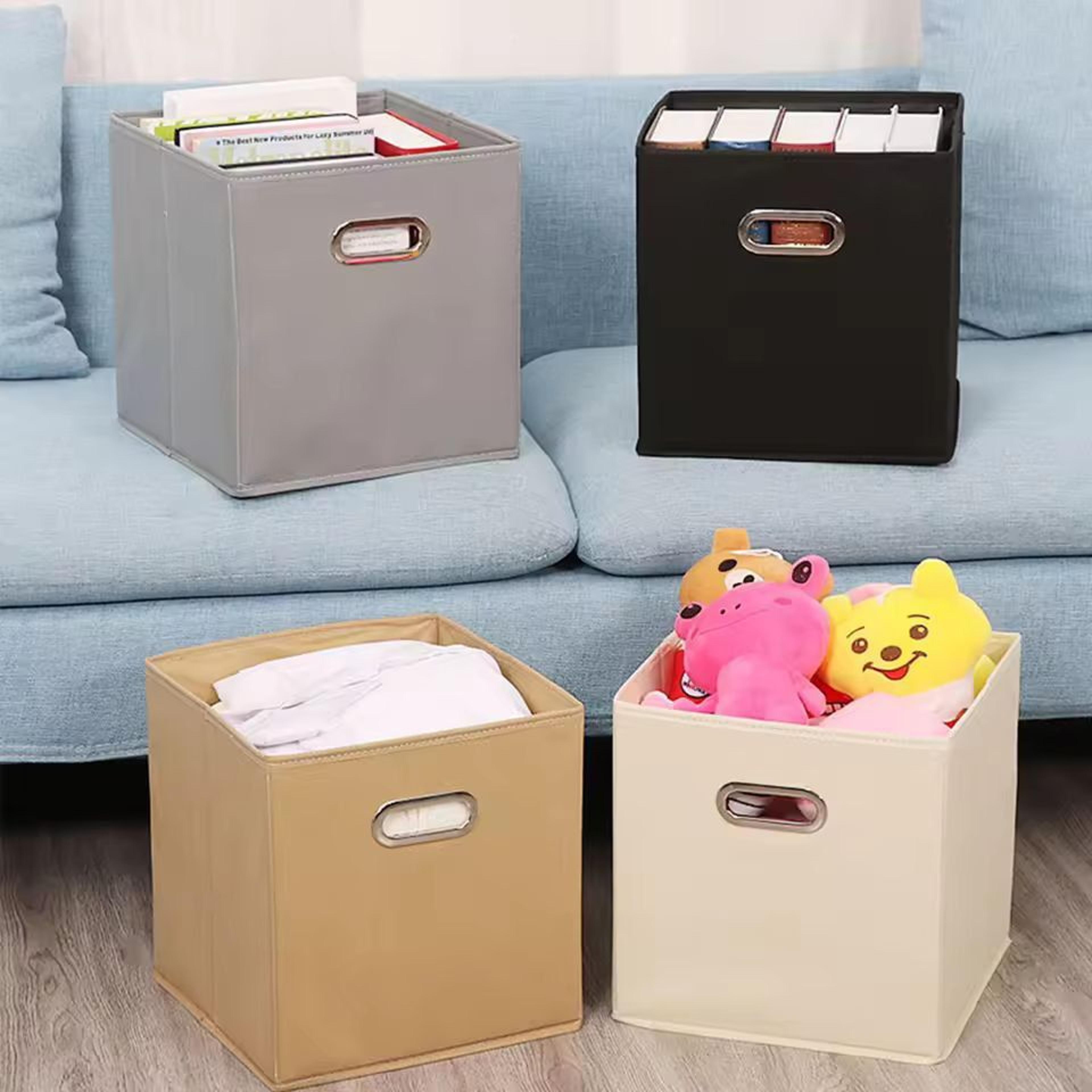 smartfold fabric storage organizer box - foldable closet & drawer storage bin for clothes, toys & books
