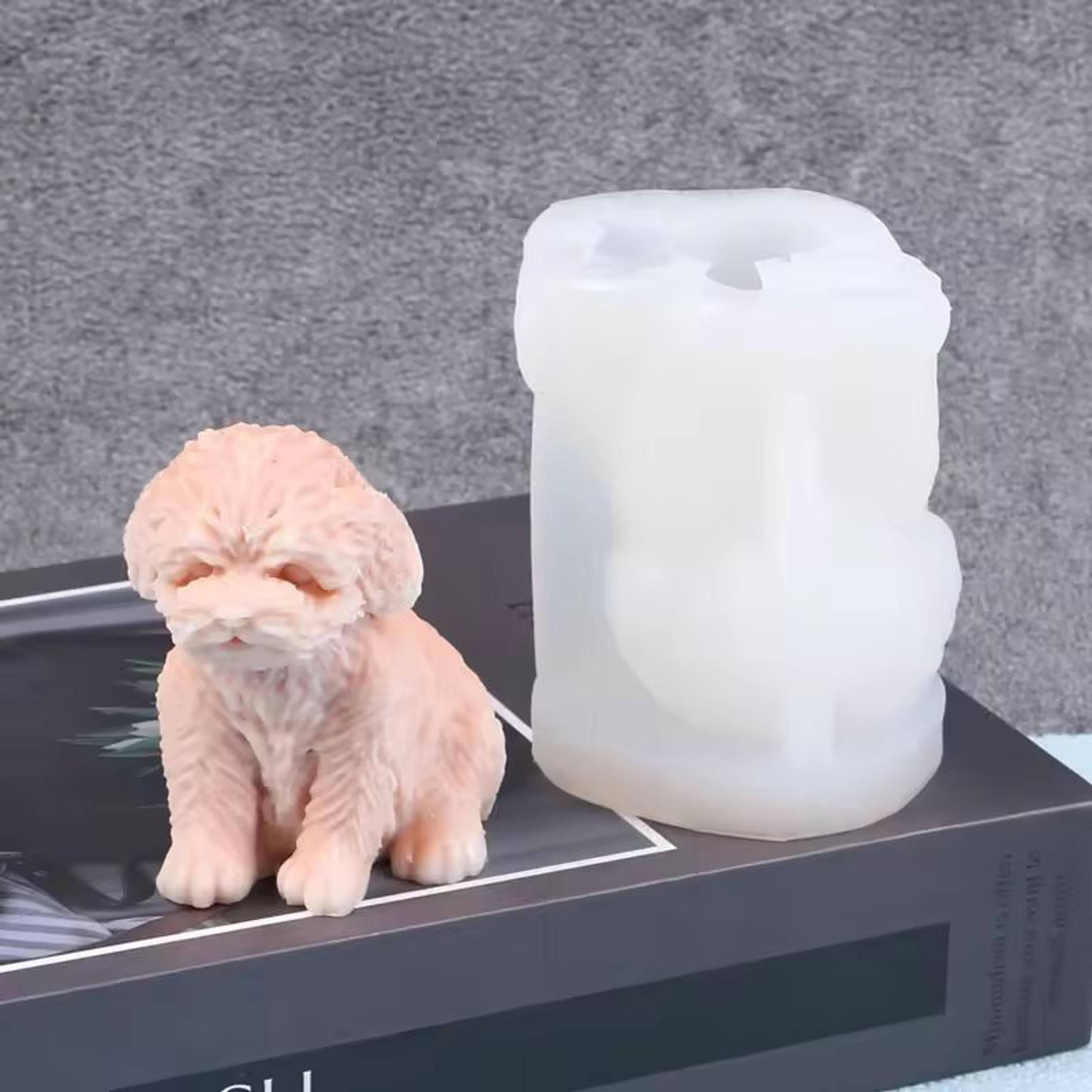 doggiedream 3d teddy pet silicone candle & soap mold – diy animal ornament craft