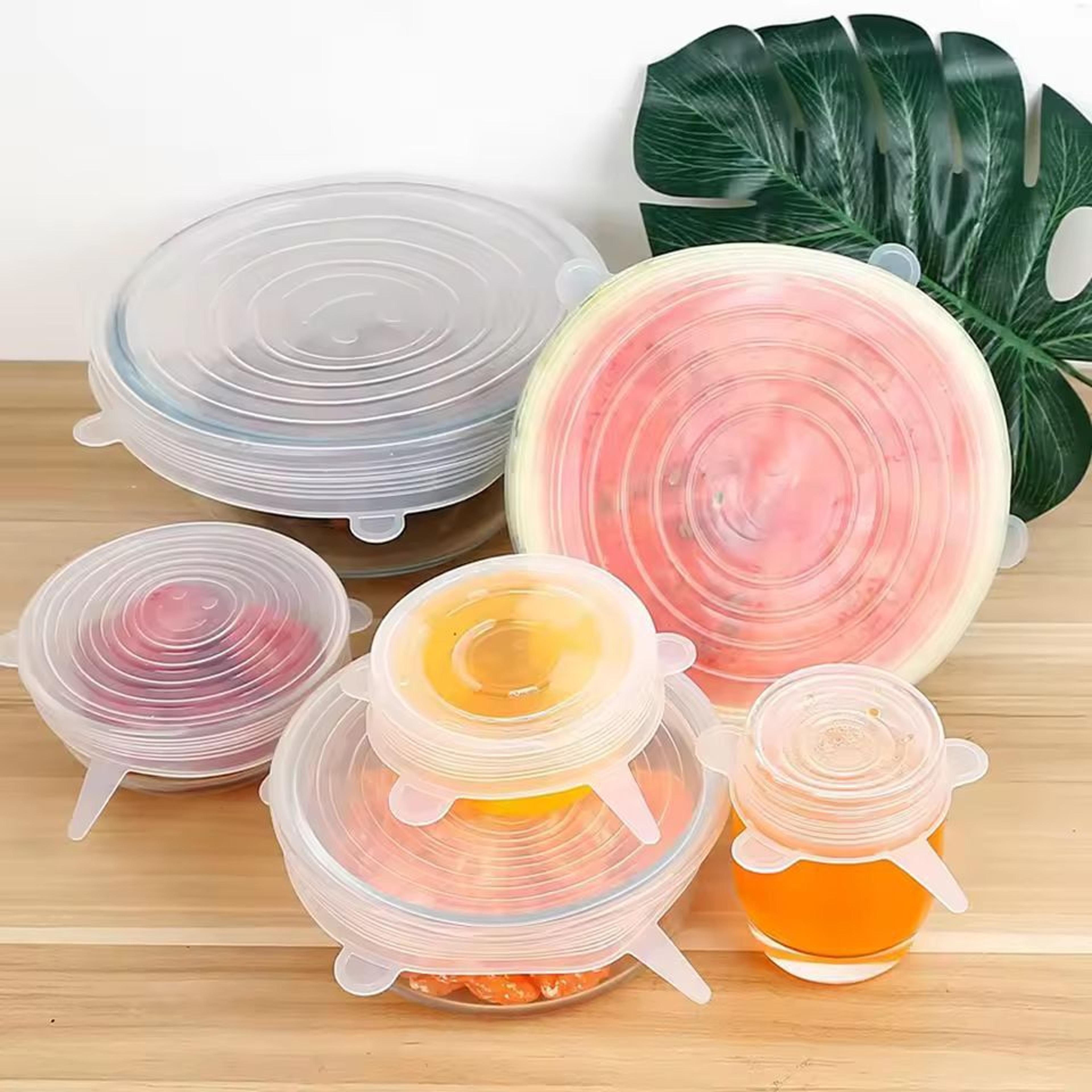 universal silicone stretch lids – 6-piece reusable food storage covers