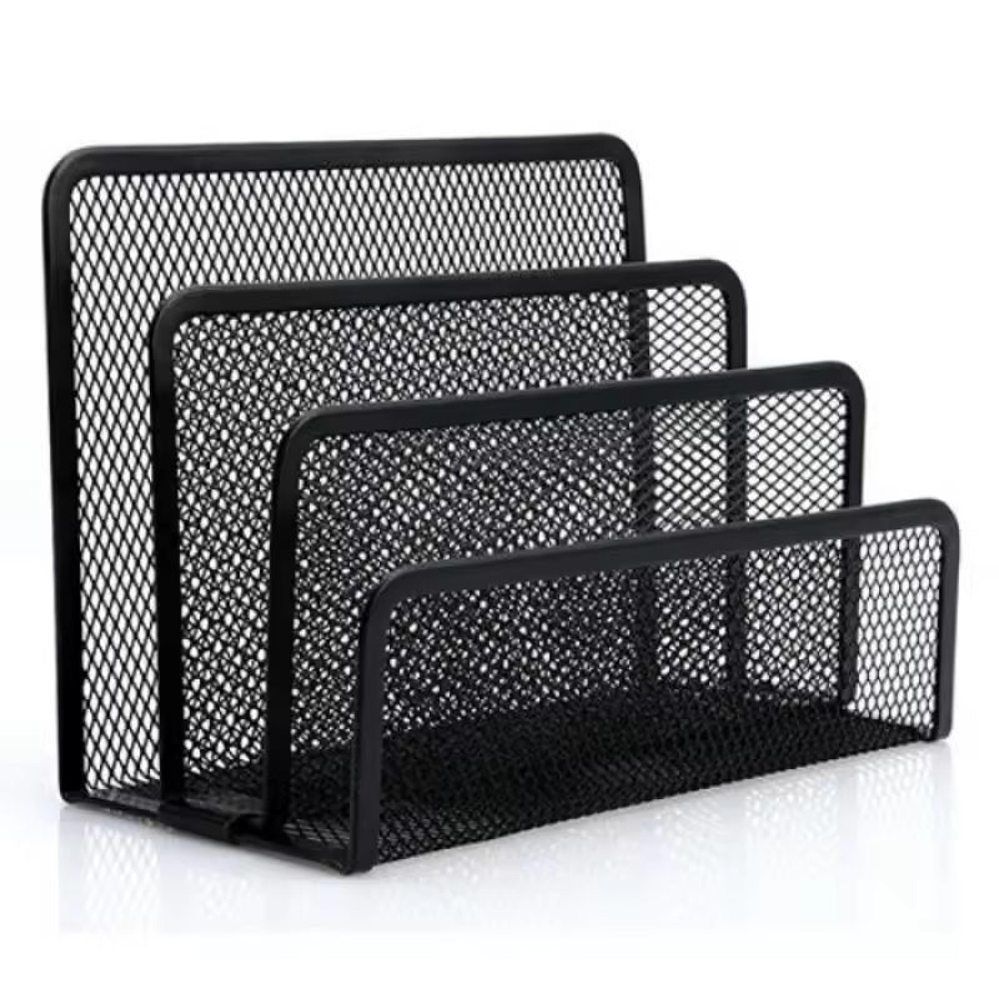 smartdesk multi-slot document & mail organizer - vertical file holder for office & home