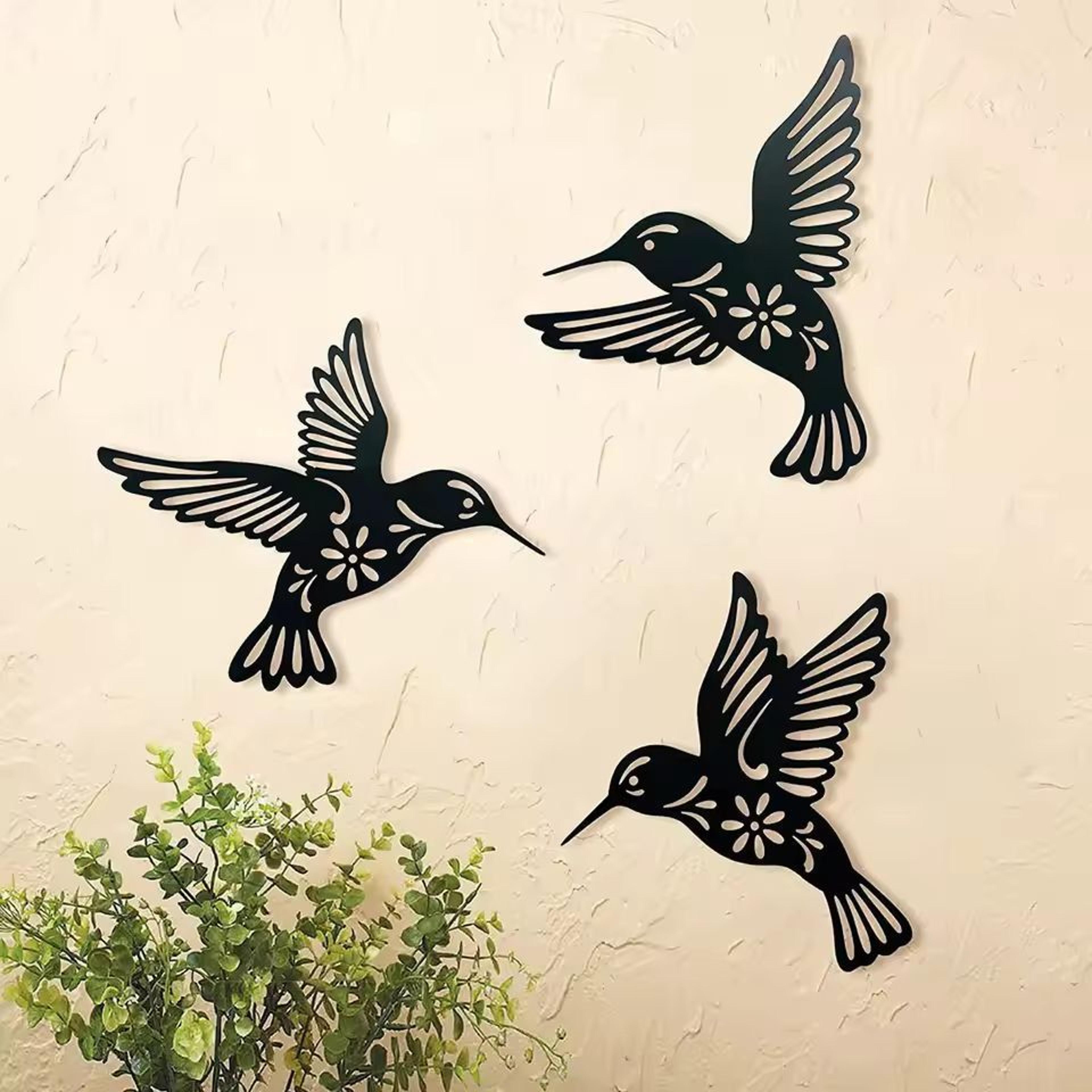 hummingbird harmony, 3-piece metal wall art sculpture set