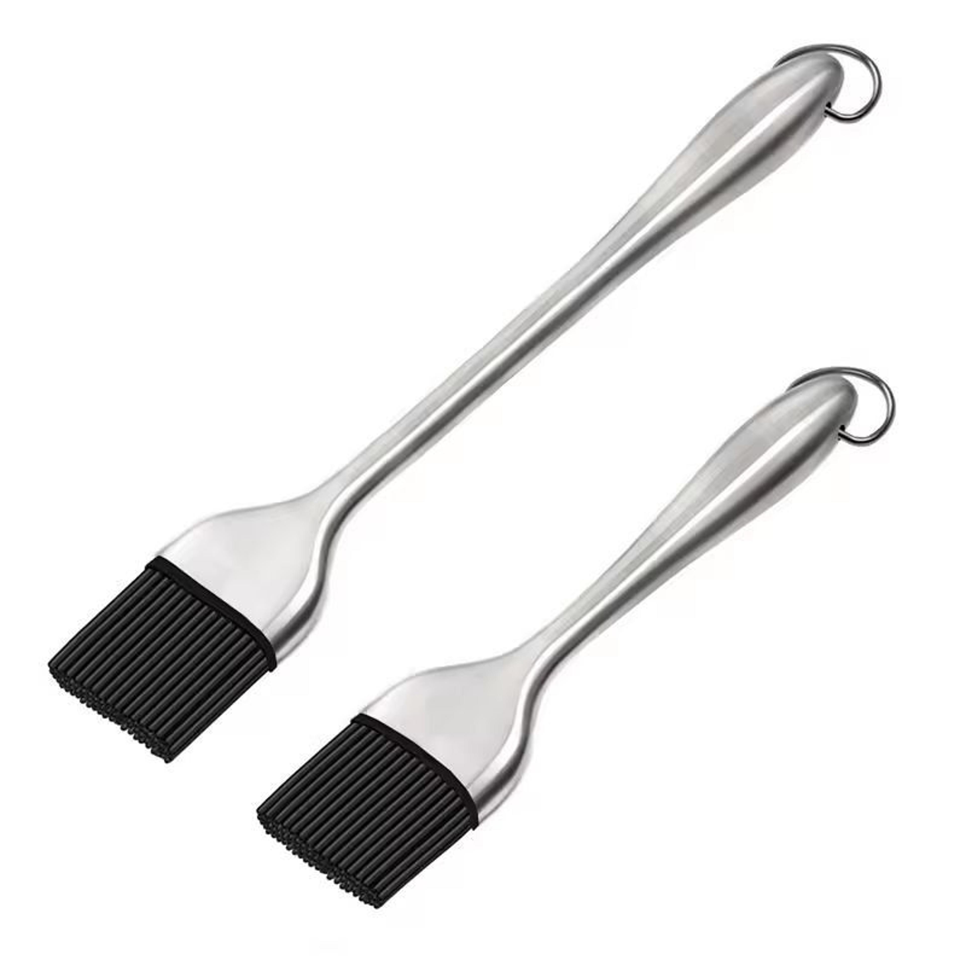 premium silicone bbq basting brush – heat-resistant oil & sauce grilling brush with stainless steel handle