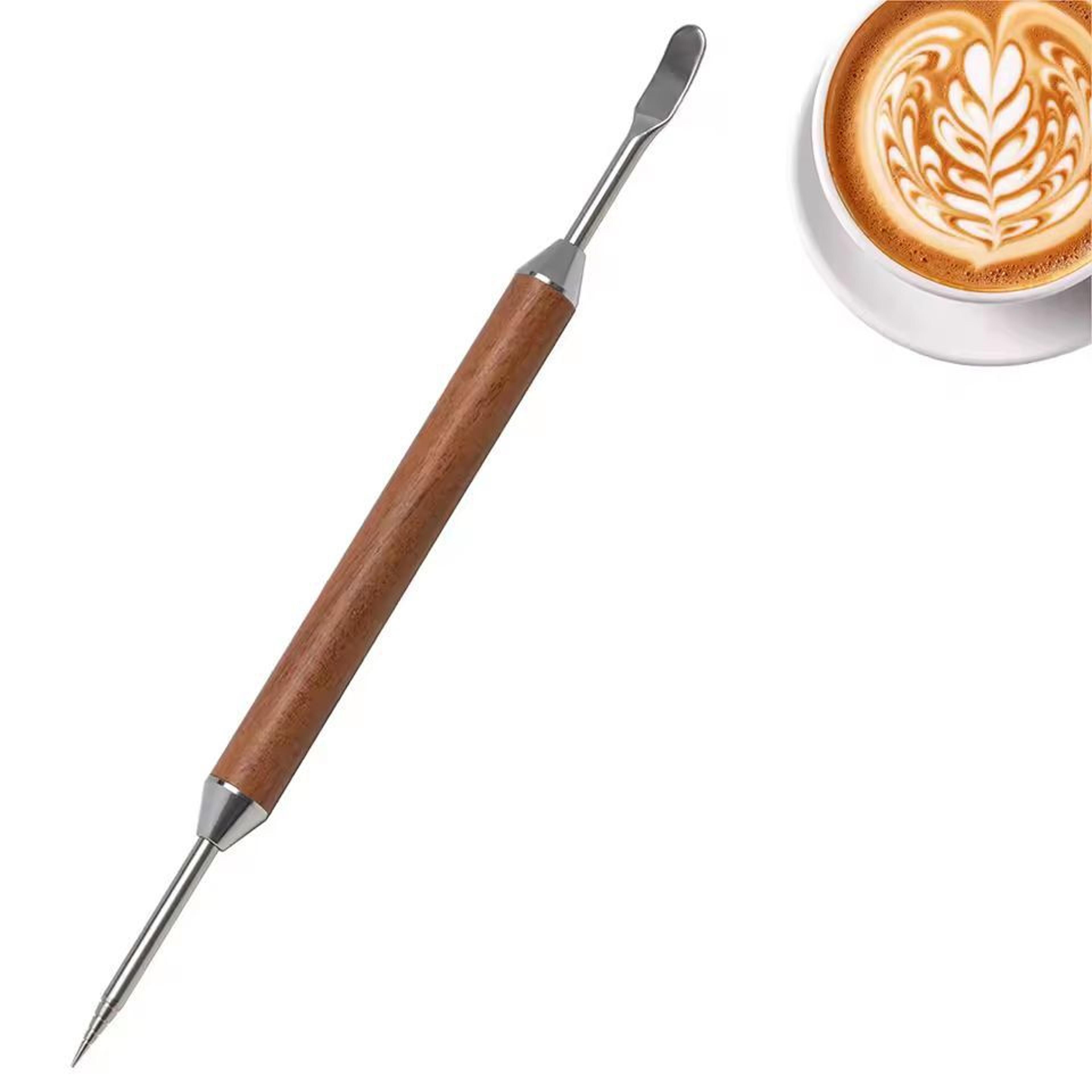 ultimate stainless steel latte art pen – precision coffee & cappuccino decorating tool