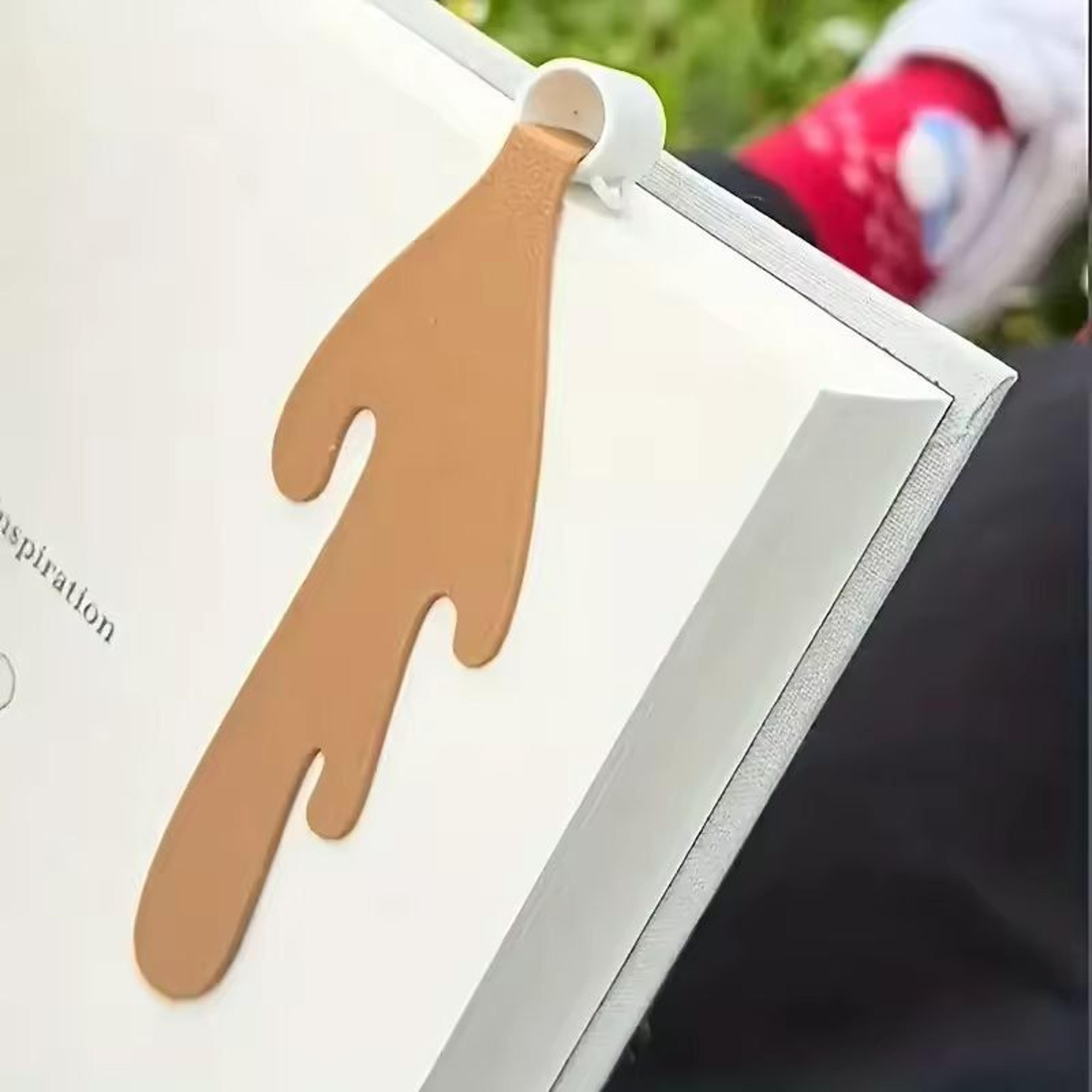 creative pu-leather coffee cup bookmark - fun reading gift for book & coffee lovers