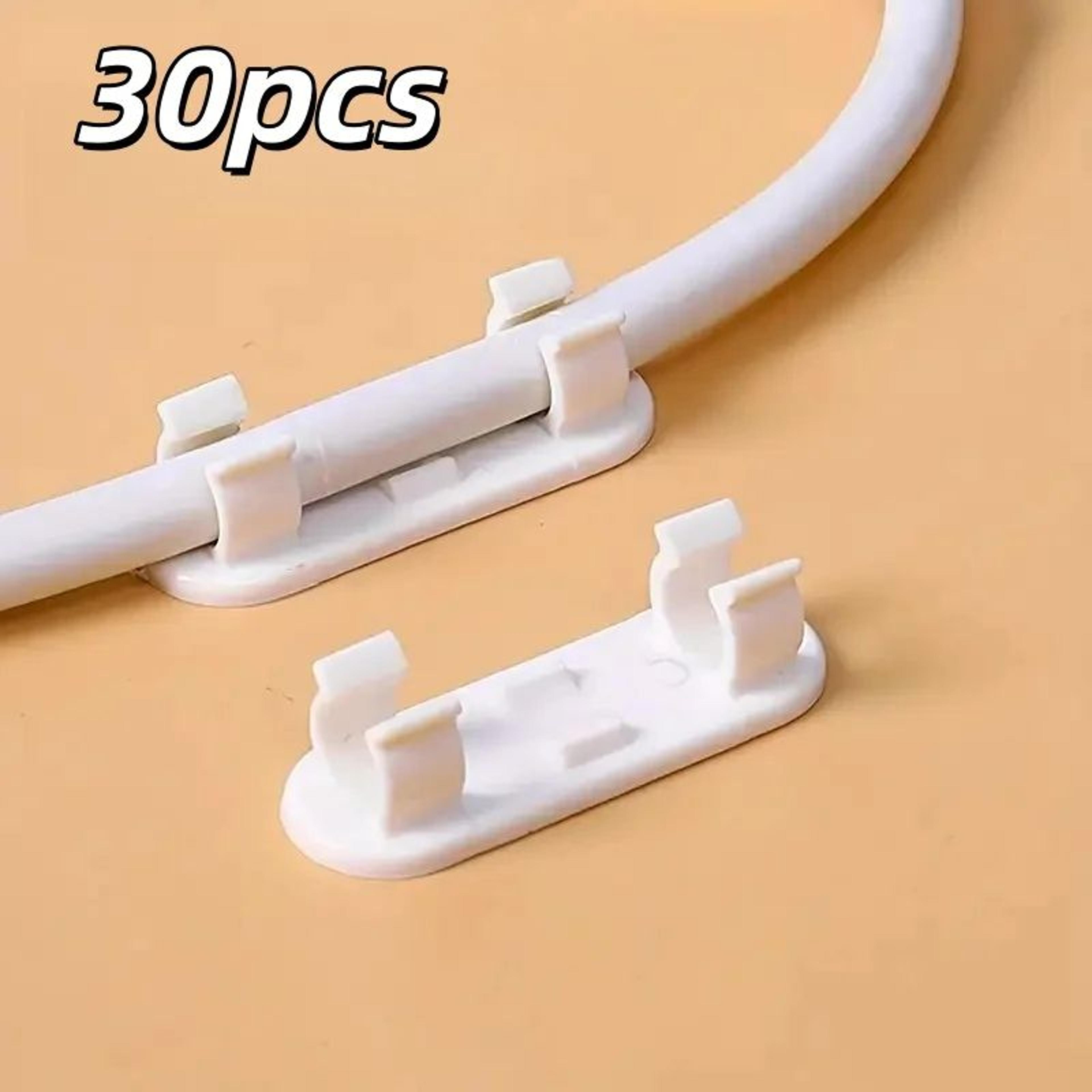 slimline 30-pack adhesive cable clips & wire organizer for desk & wall