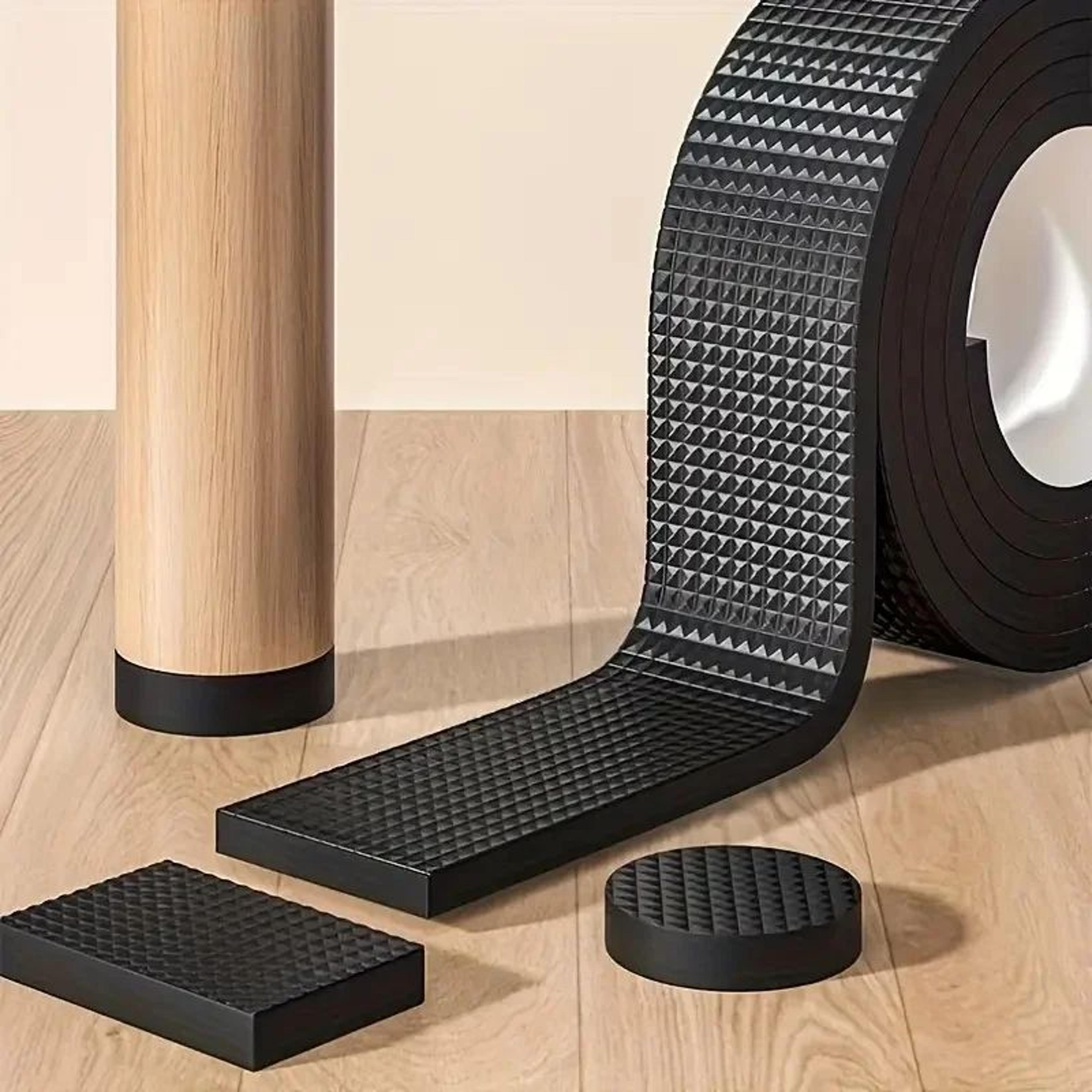 premium black felt furniture pads – thick cut-to-size floor protectors for chairs & tables
