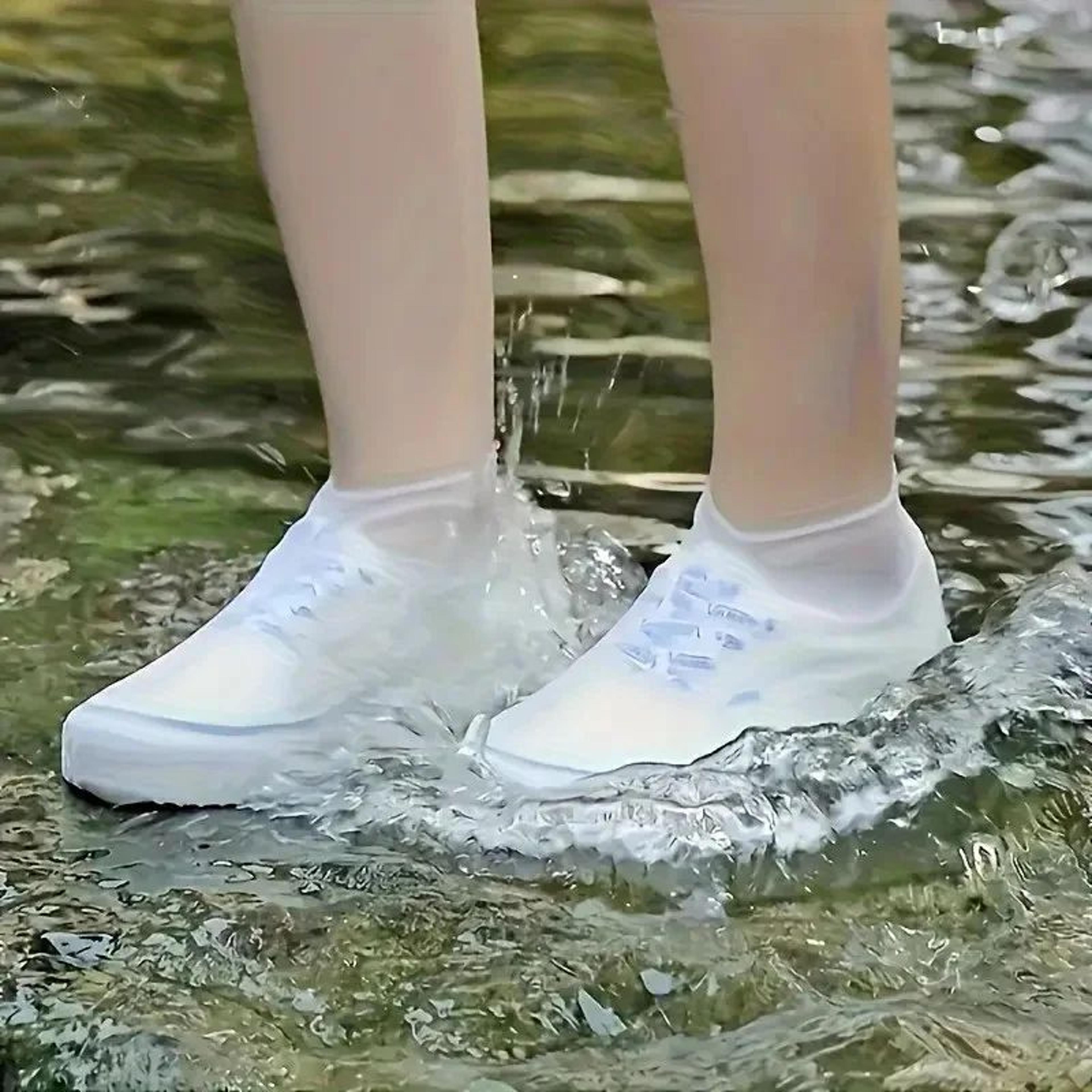 all-weather heavy-duty non-slip waterproof shoe covers (4-pack)