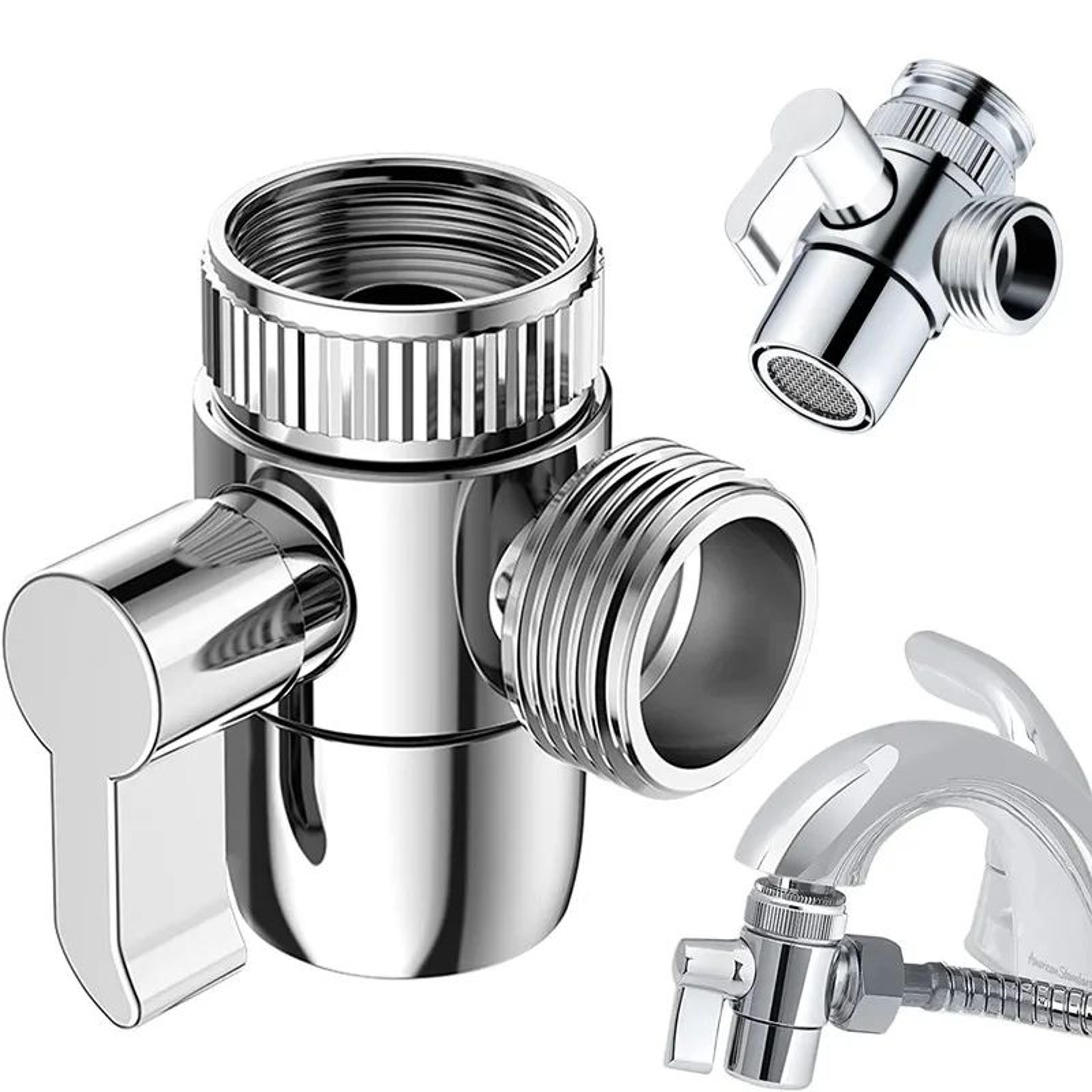 universal pro-flow kitchen & bathroom faucet diverter adapter