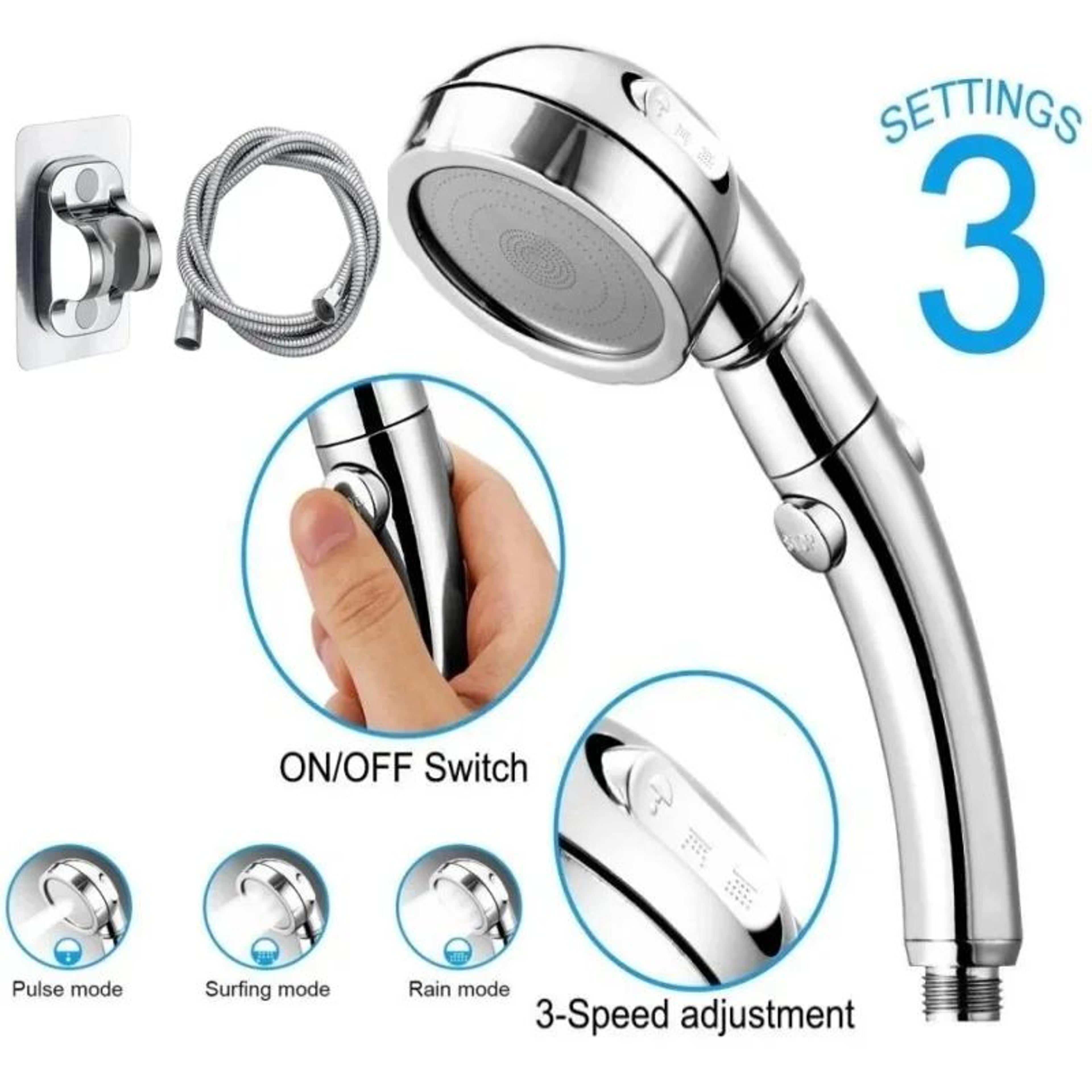 detachable 3-mode high-pressure handheld rain shower head