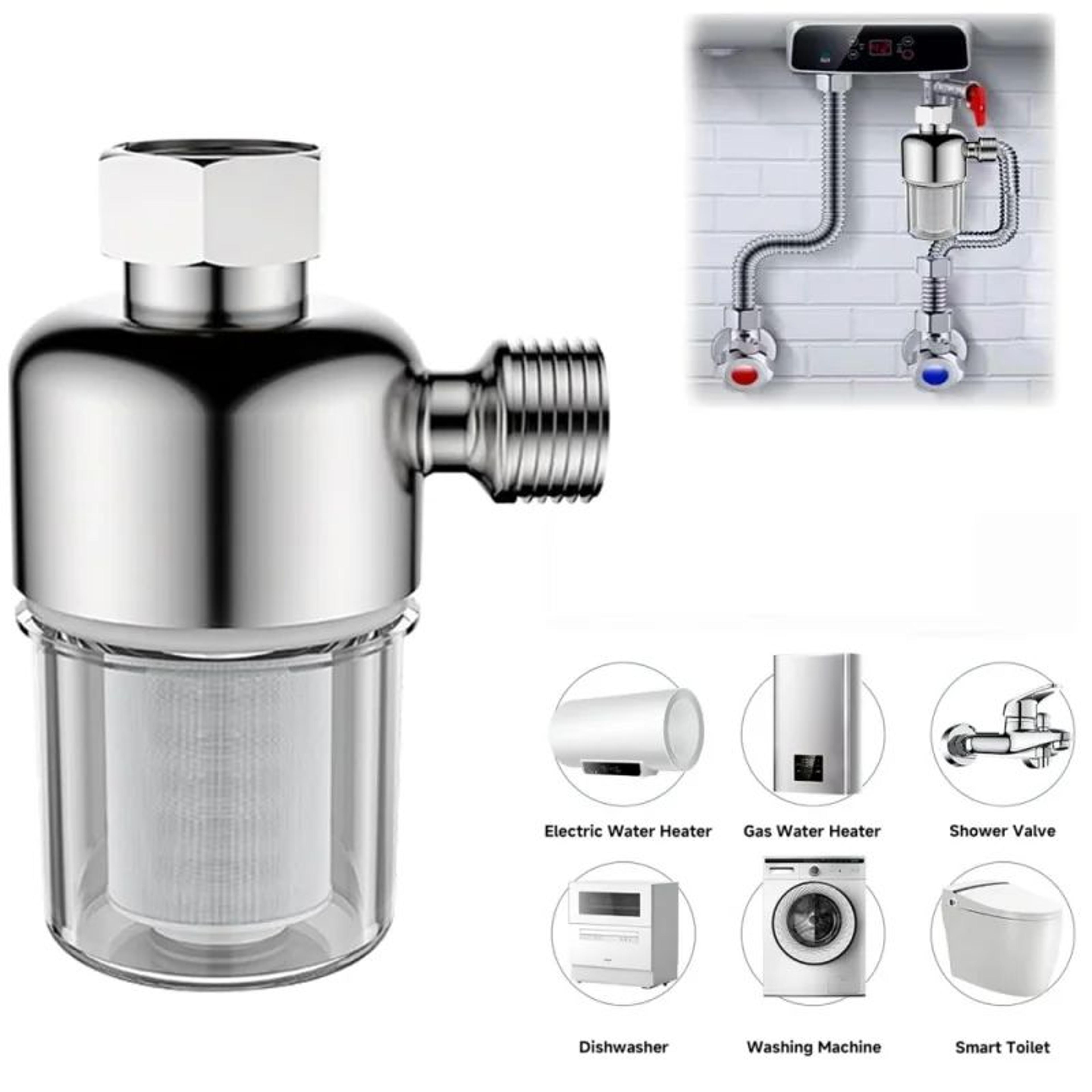 premium 316 stainless spin-down water filter (40 micron) – durable reusable sediment pre-filter