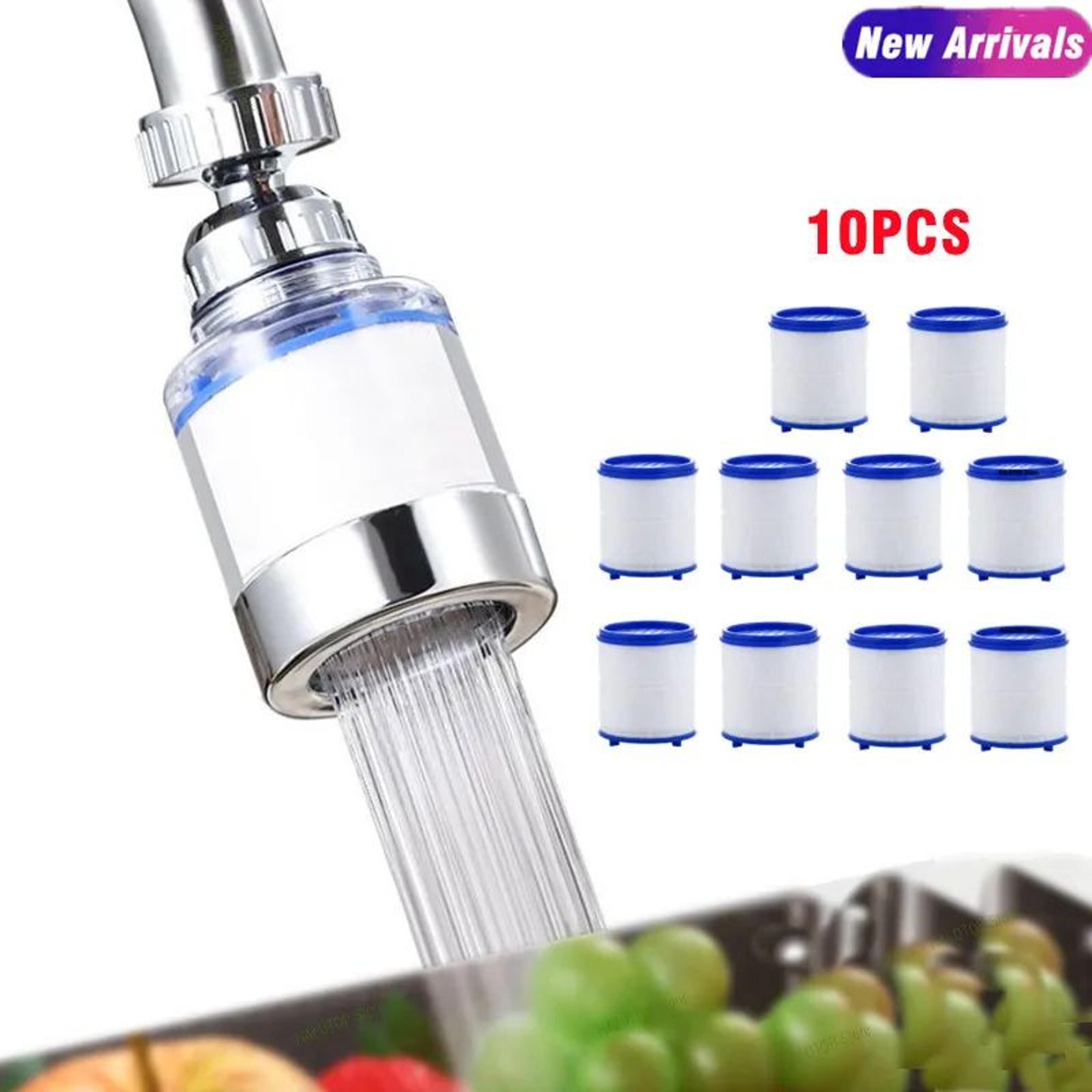 softflow 10-pack faucet & shower water filter insert - remove chlorine & heavy metals for softer water