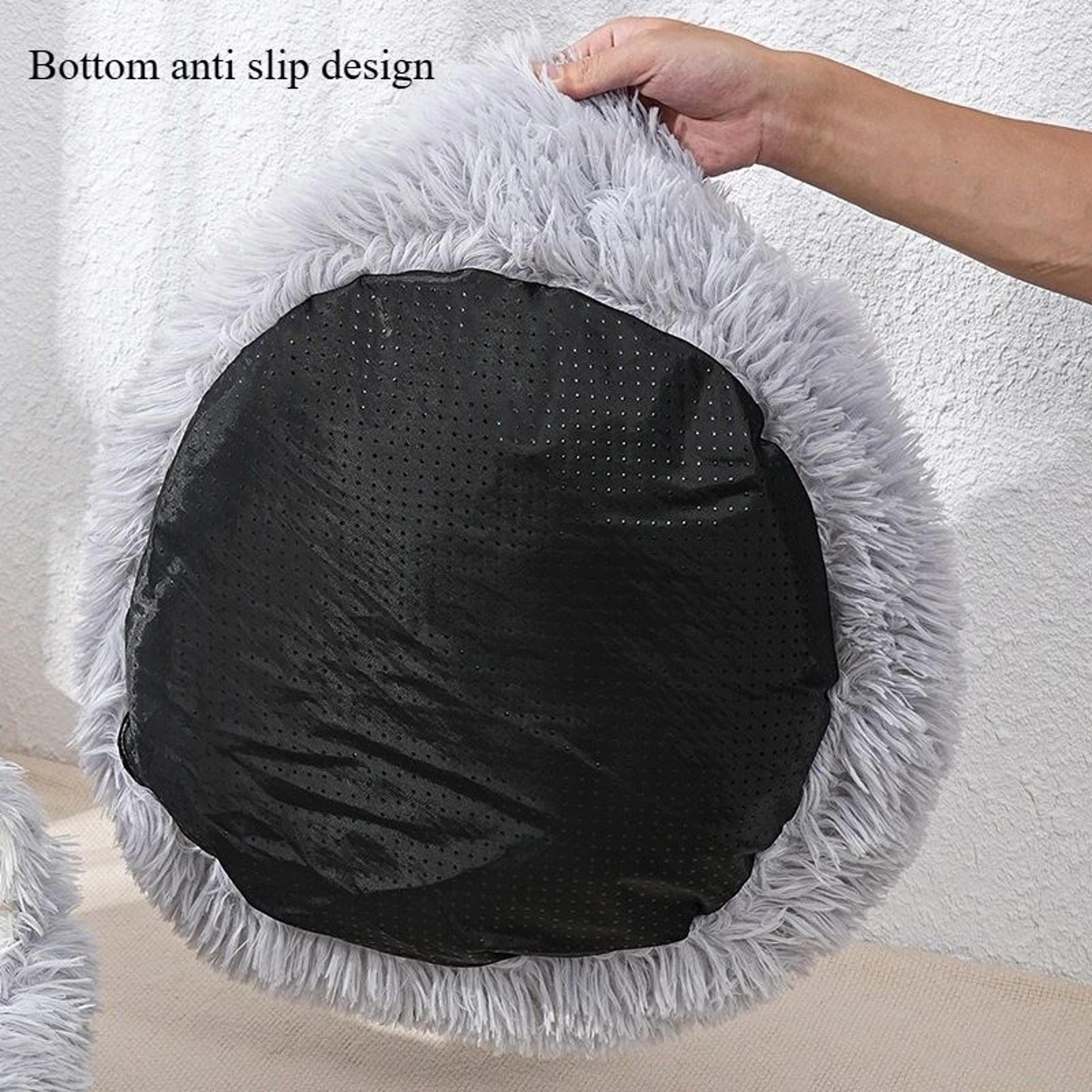 cozynest plush round pet bed – soft indoor dog & cat bed