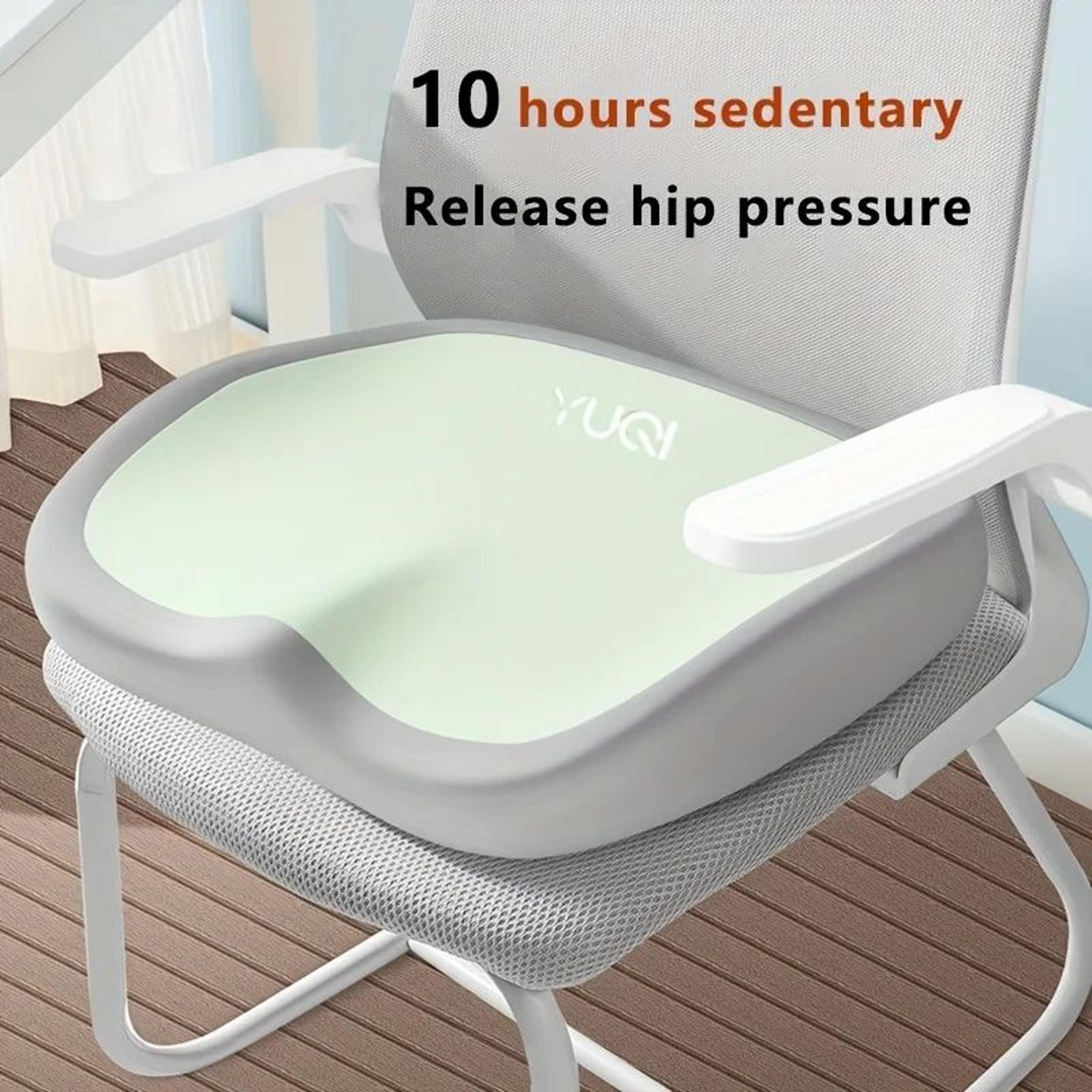 premium comfort portable memory foam seat cushion - hip & waist support for office, home & car