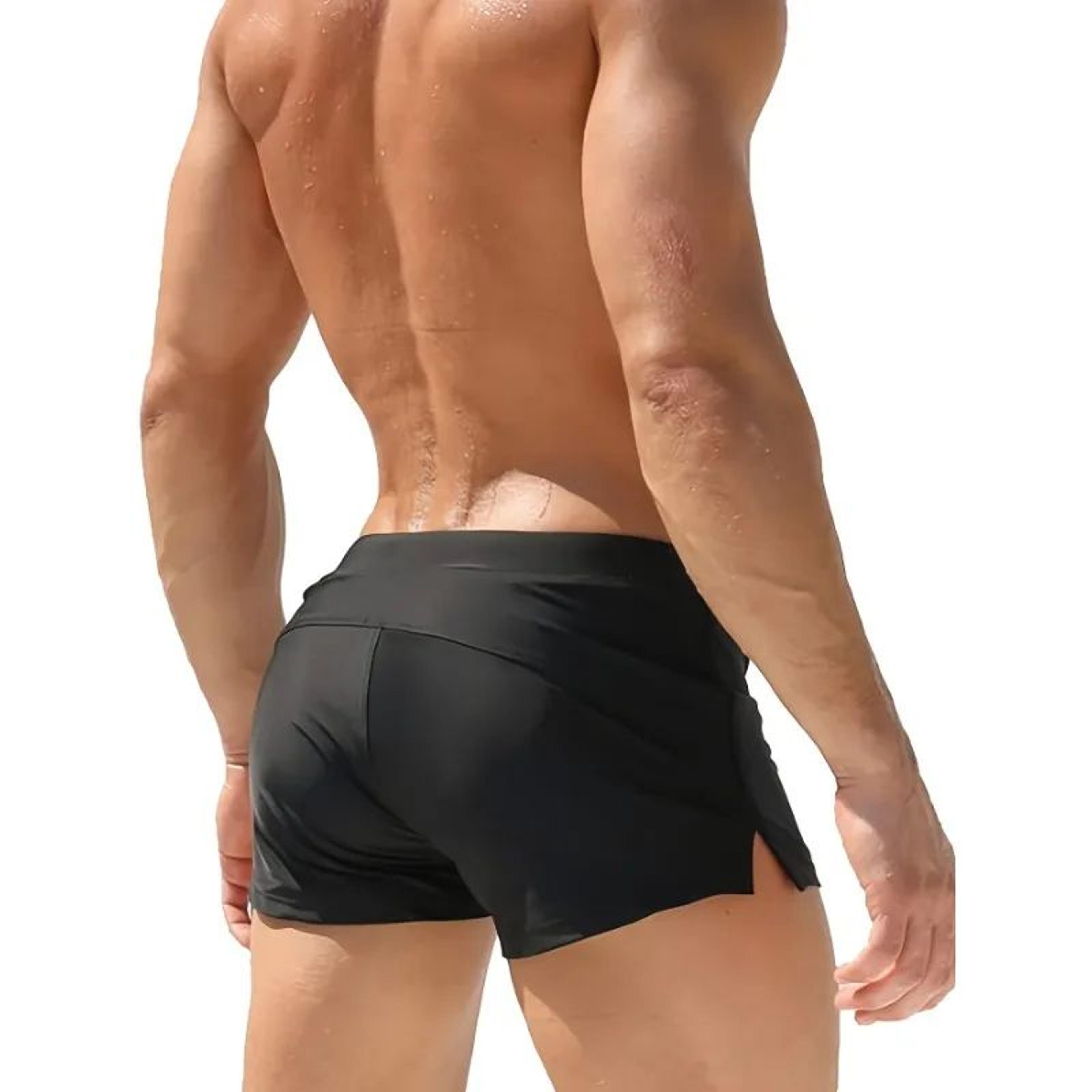 performance quick-dry mens swim trunks - lightweight beach shorts with zipper pocket & drawstring waist