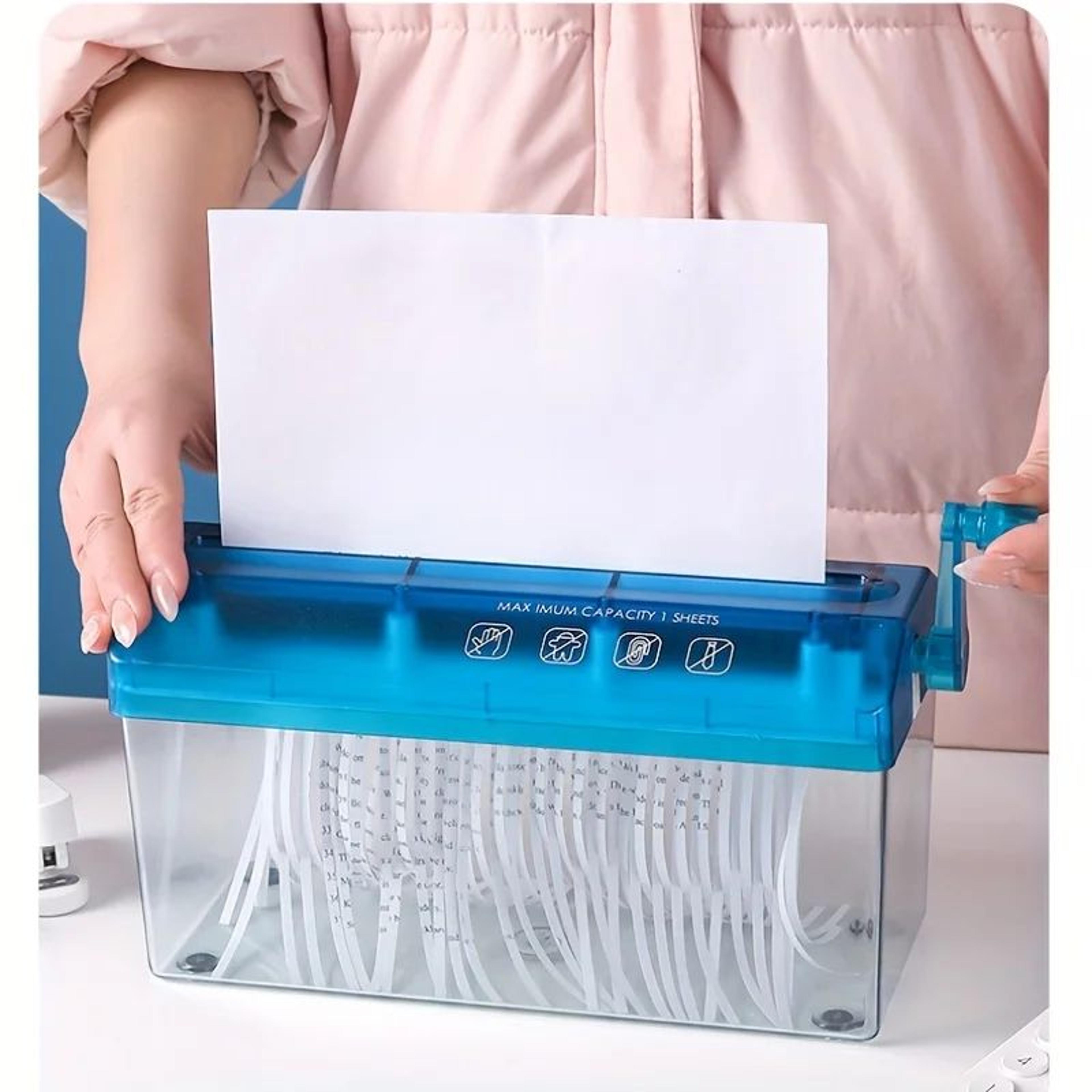 compact cross-cut paper shredder for a4/a6 documents | manual, quiet & space-saving office shredder