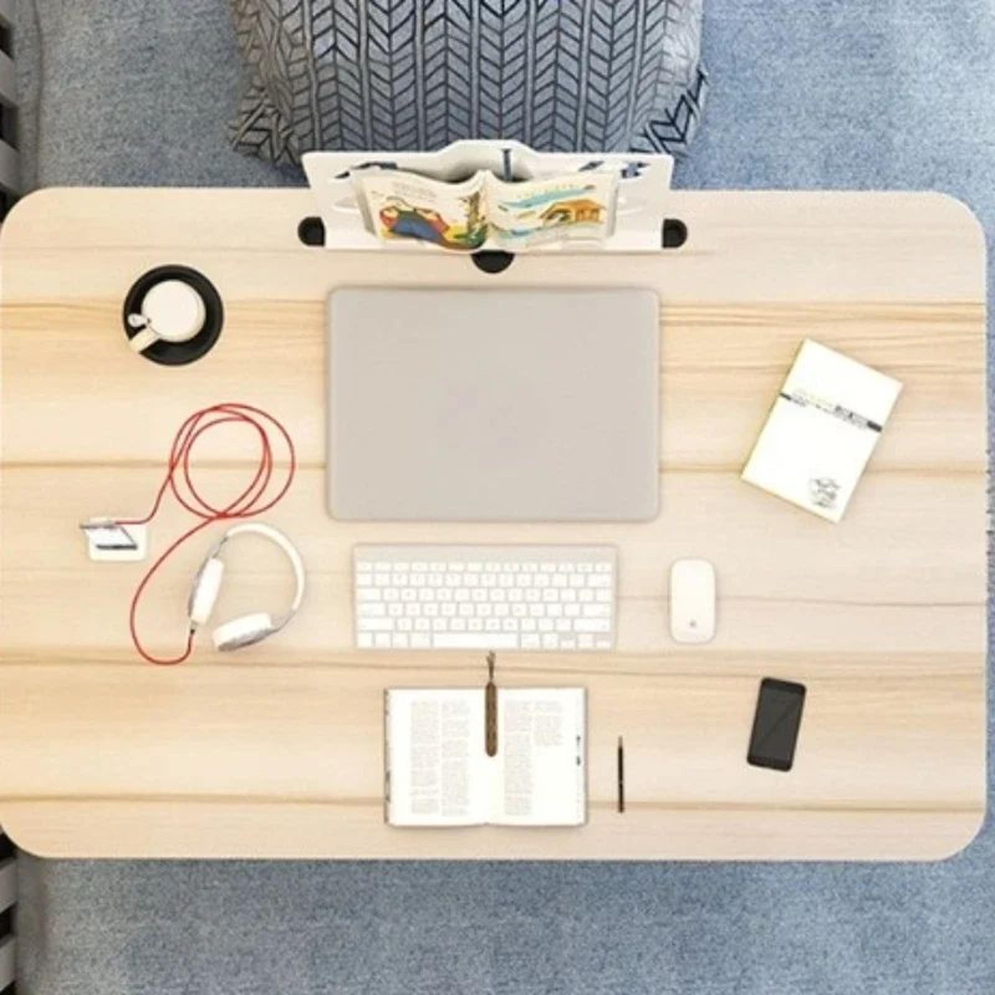 ergobreeze portable bamboo lap desk - lightweight, foldable & comfort-focused workstation