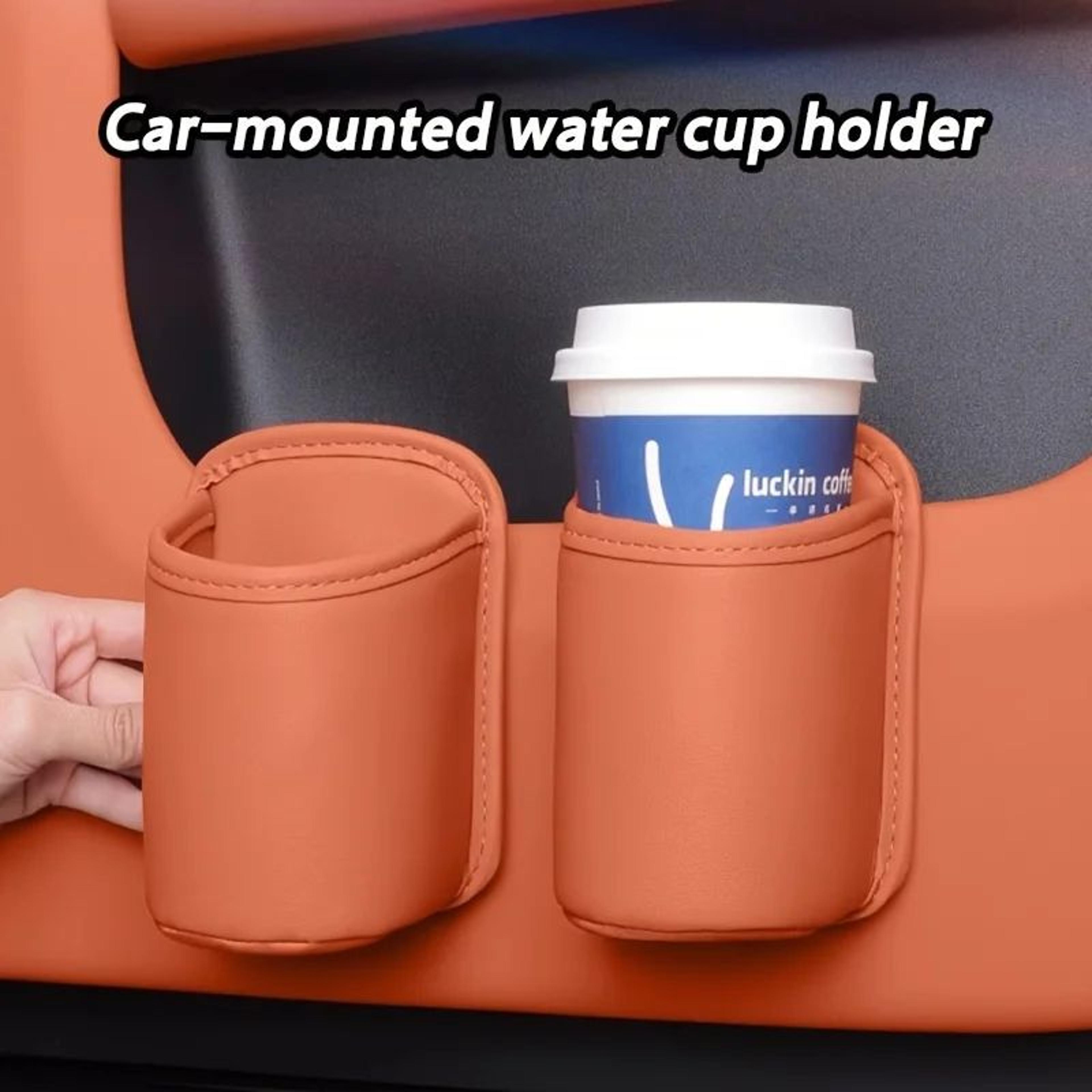 carease faux-leather clip-on cup & storage holder