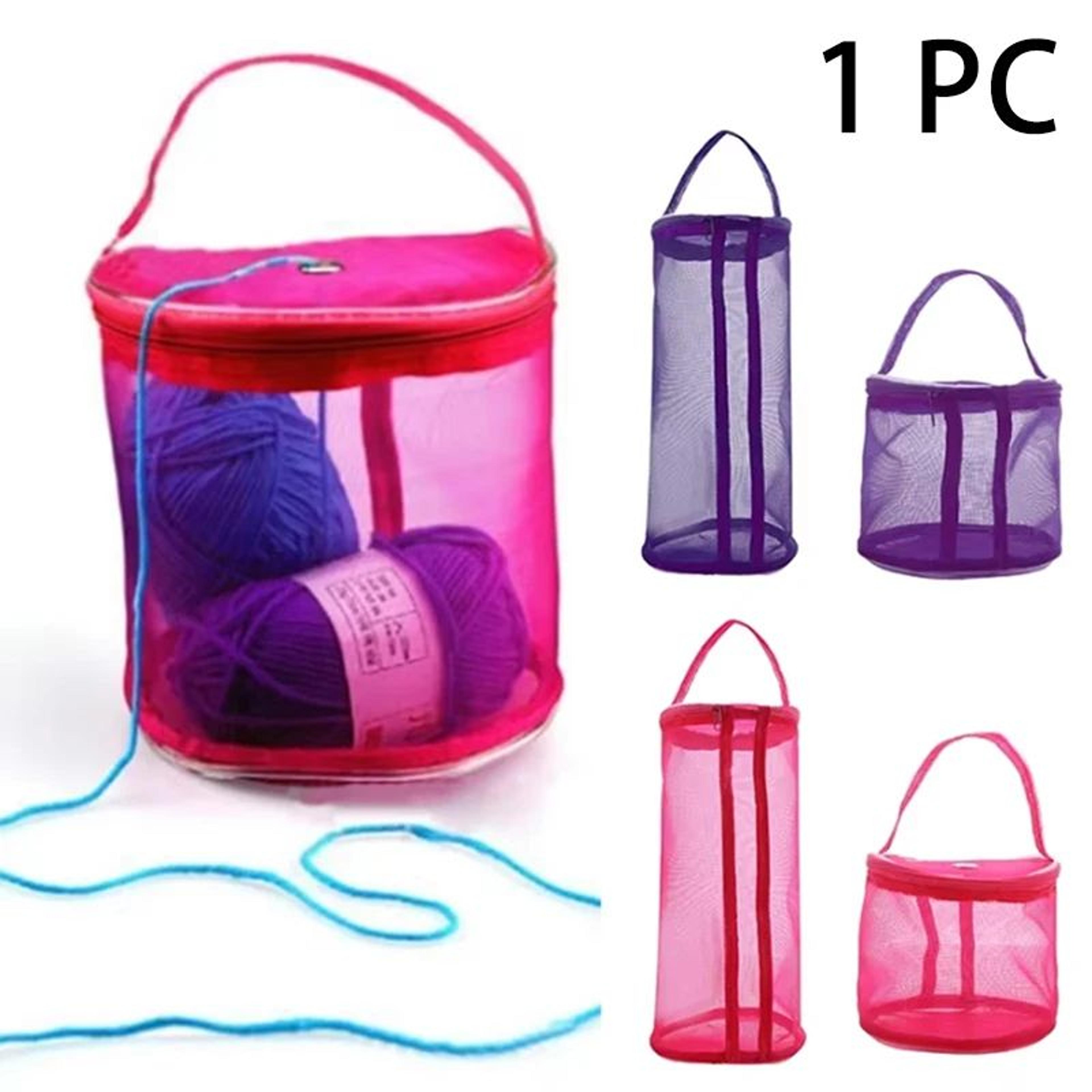 portable mesh yarn storage & crochet project bag organizer