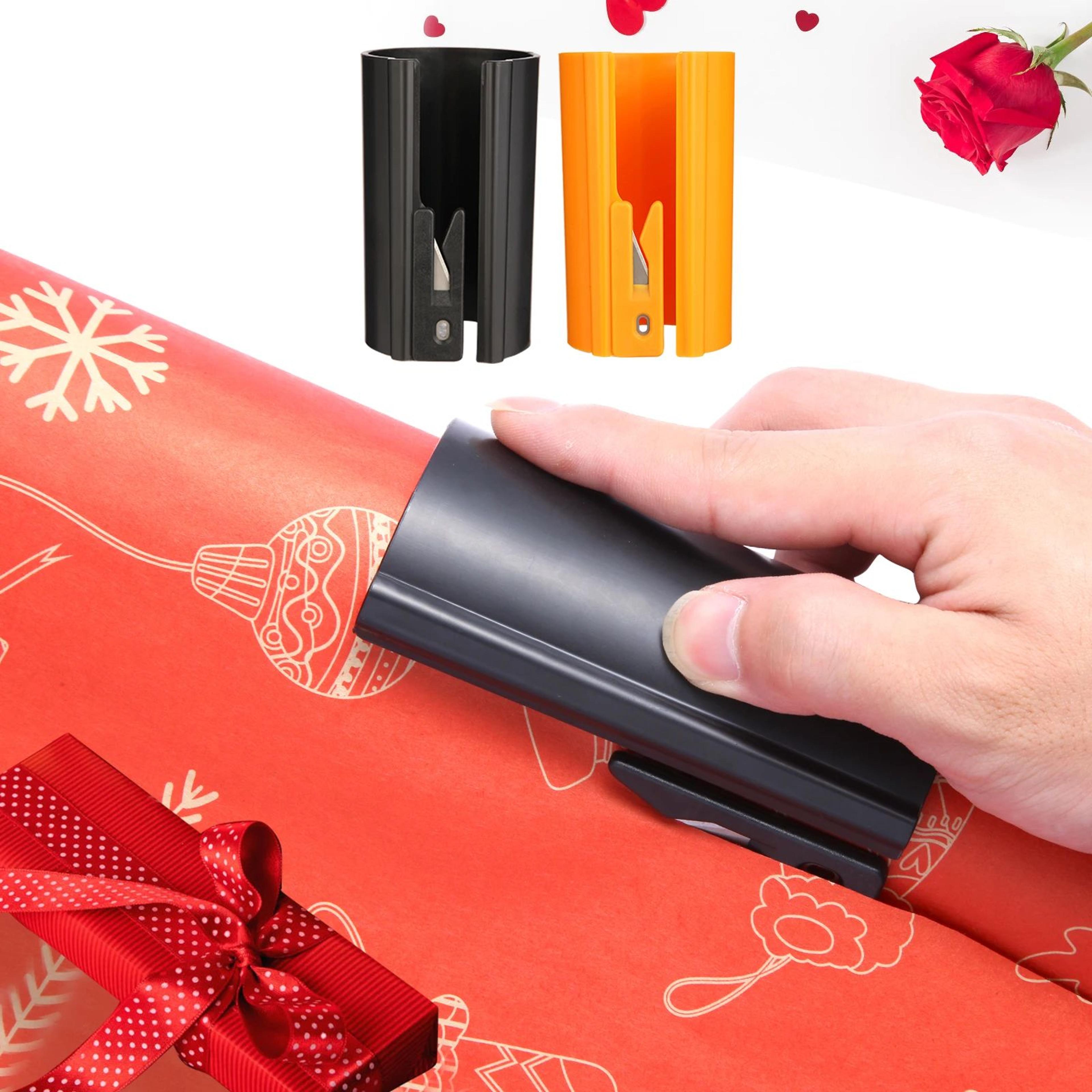 horn easy-glide sliding wrapping paper cutter - fast & clean gift wrap trimmer for christmas, birthdays & events
