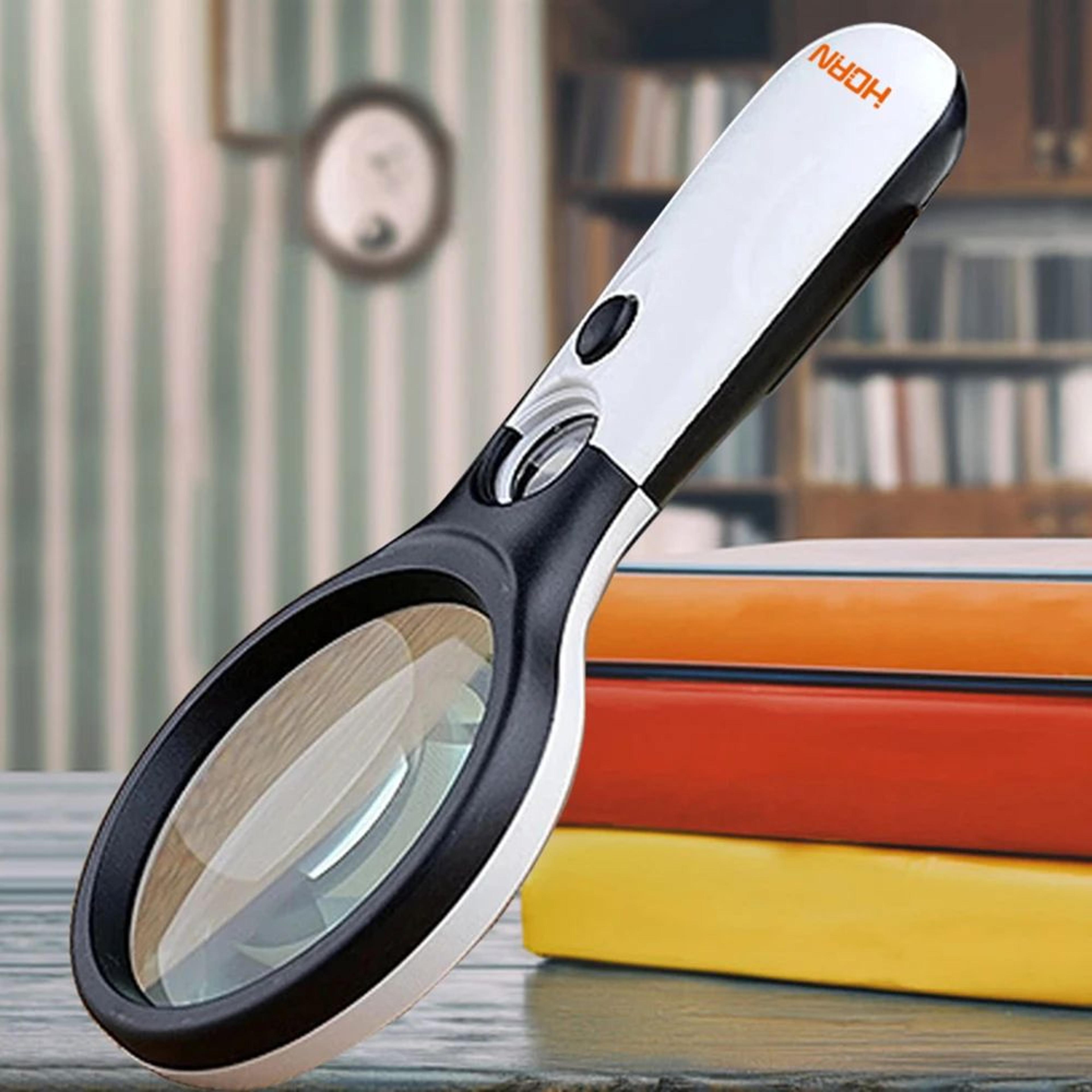 precision 45x handheld magnifier with 3-led light - ideal for reading, jewelry & fine detail work