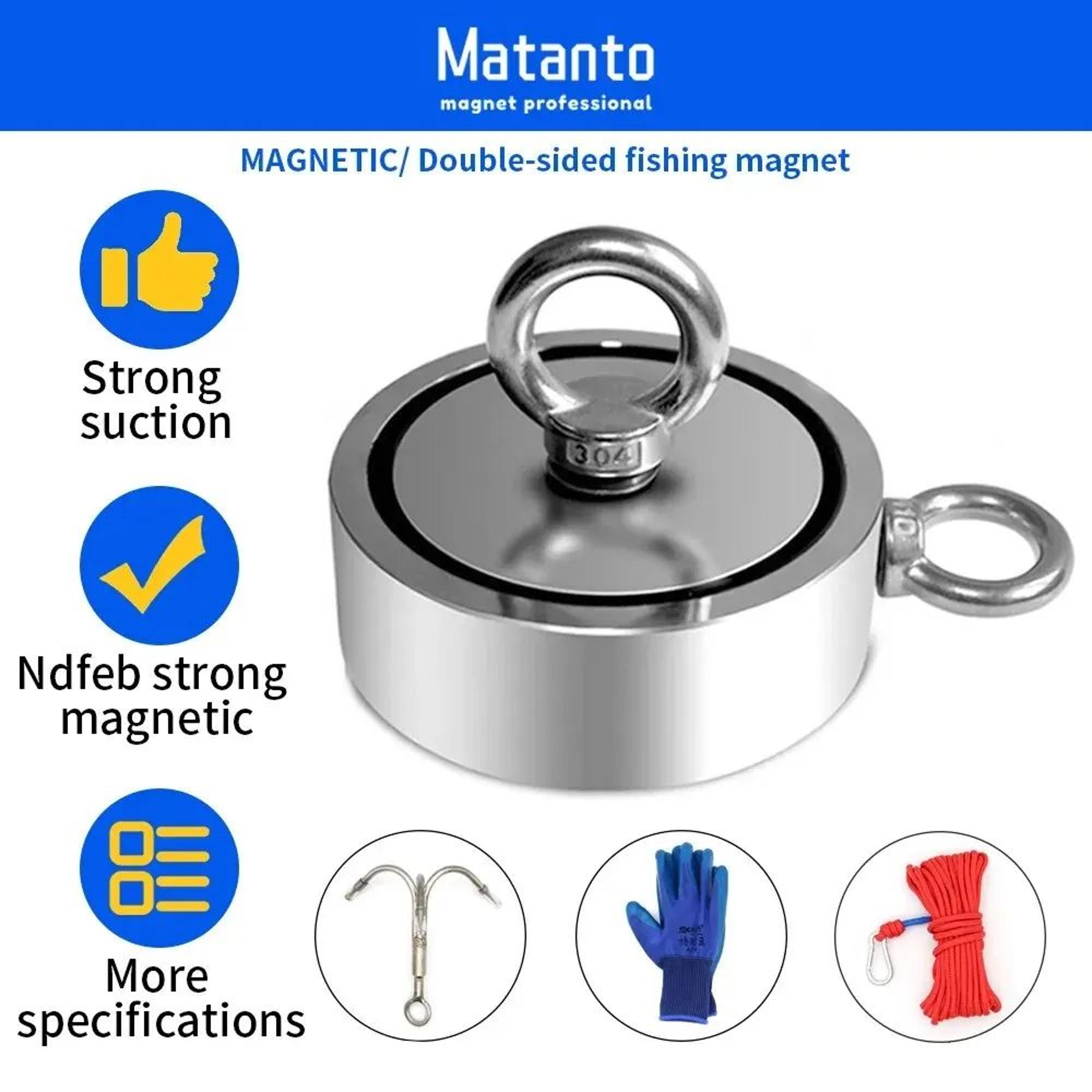 heavy-duty double-sided neodymium fishing magnet for salvage & recovery