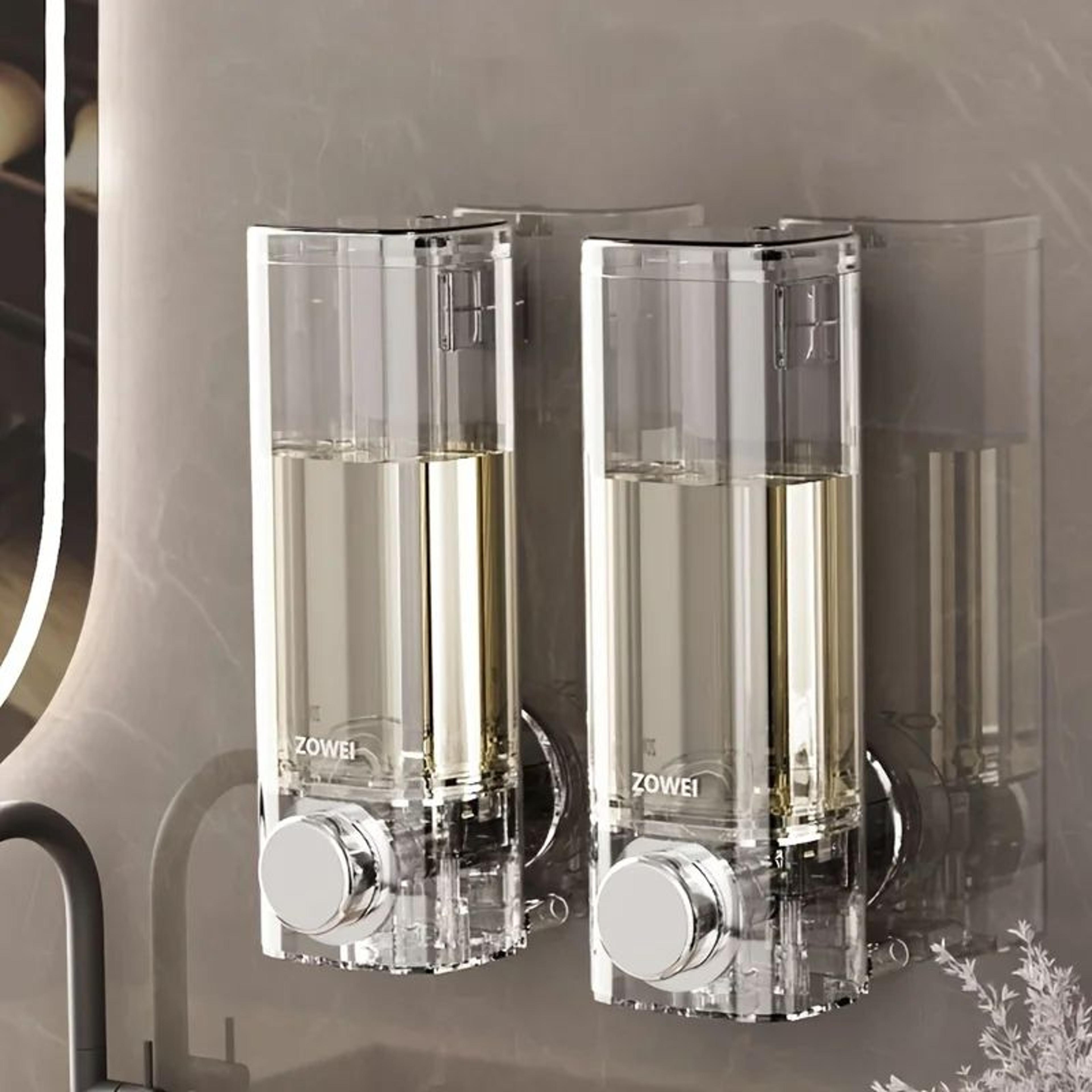 easymount no-drill wall soap dispenser - suction cup, refillable & space-saving