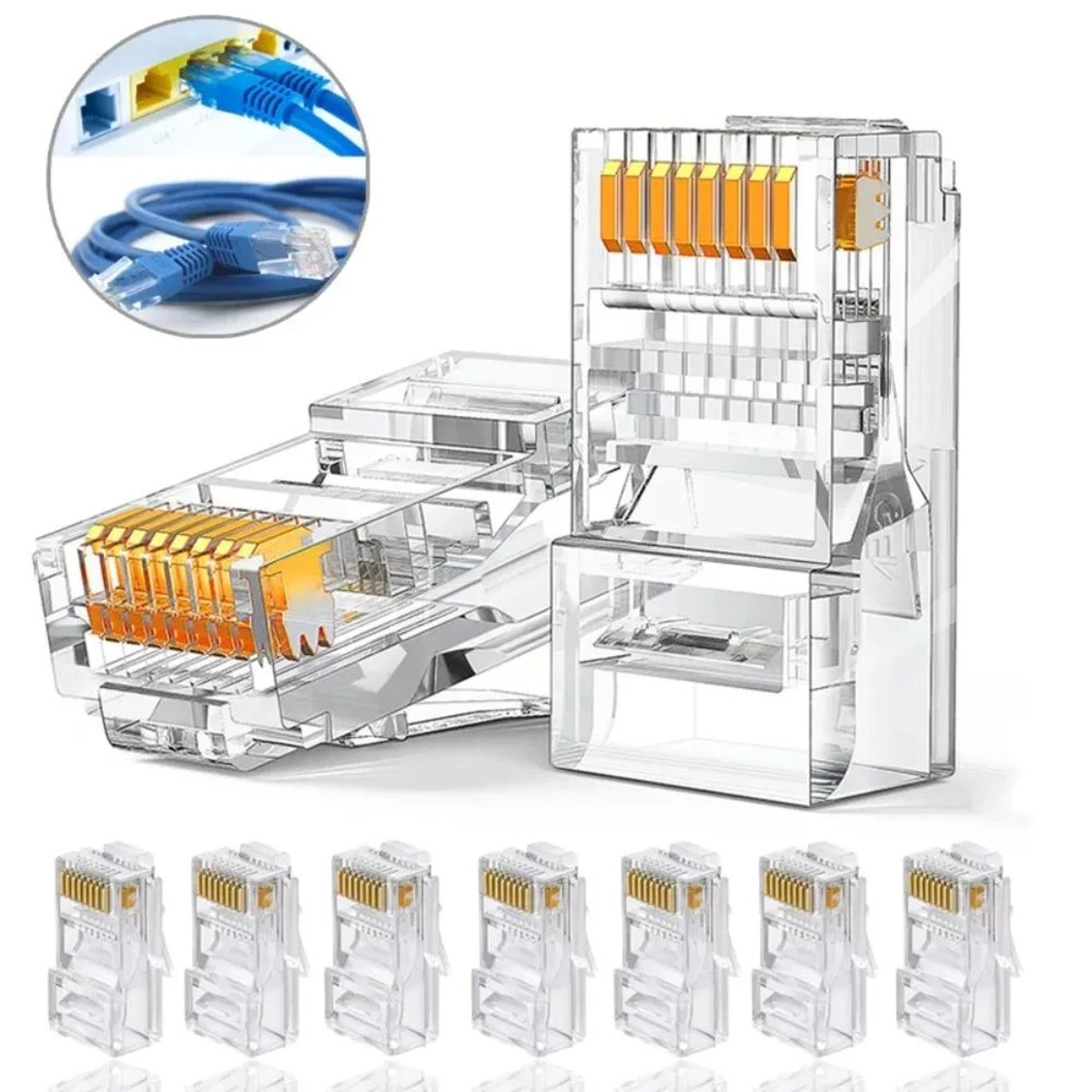 high-precision cat5 rj45 ethernet cable connectors – gold-plated modular network plugs (30/50 pack)