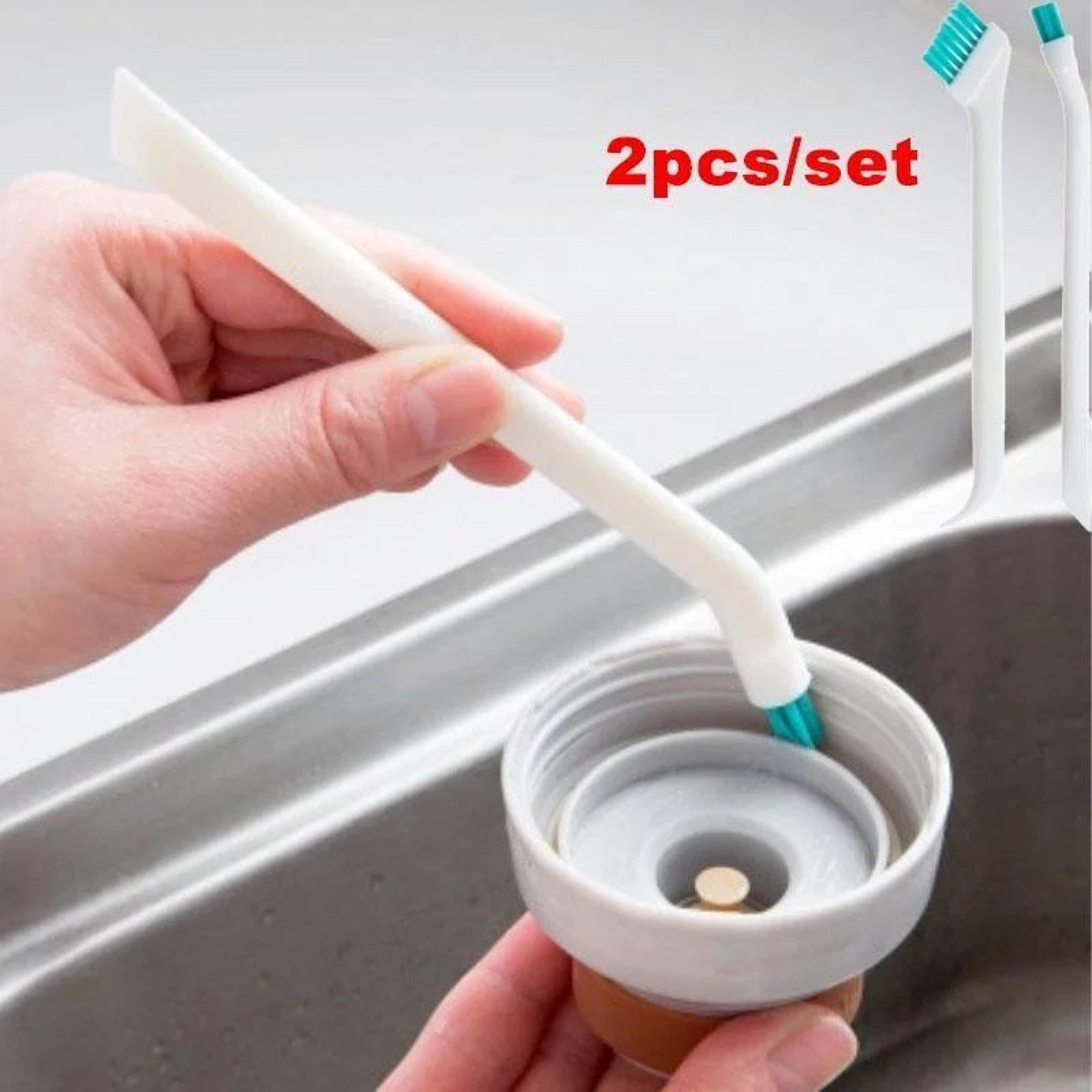long-handle narrow bottle & gap cleaning brush set (2-pack)