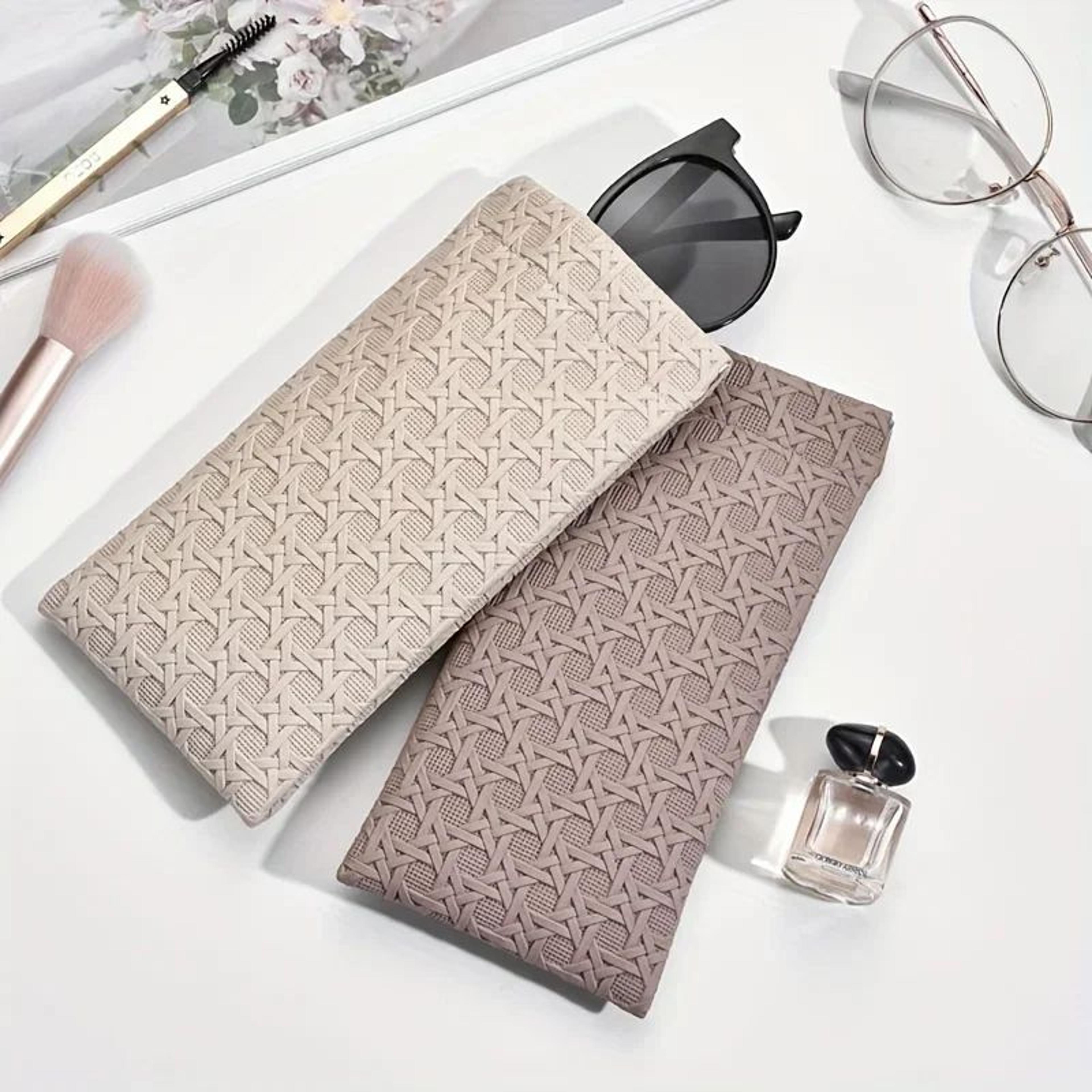 portable squeeze-top travel sunglass case – soft leather eyewear pouch