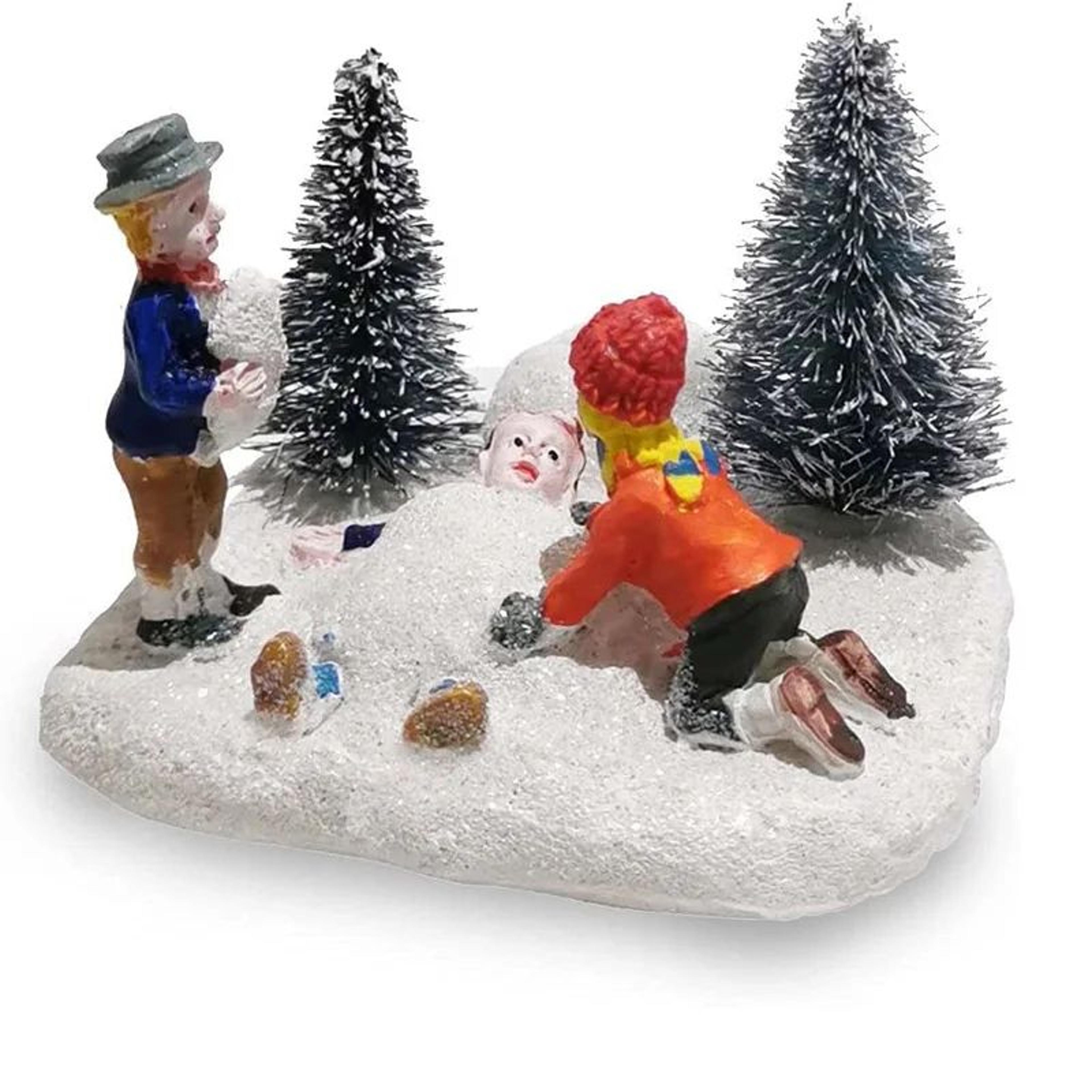classic christmas village playing kids figurine set – collectible holiday scene decor for home & fireplace