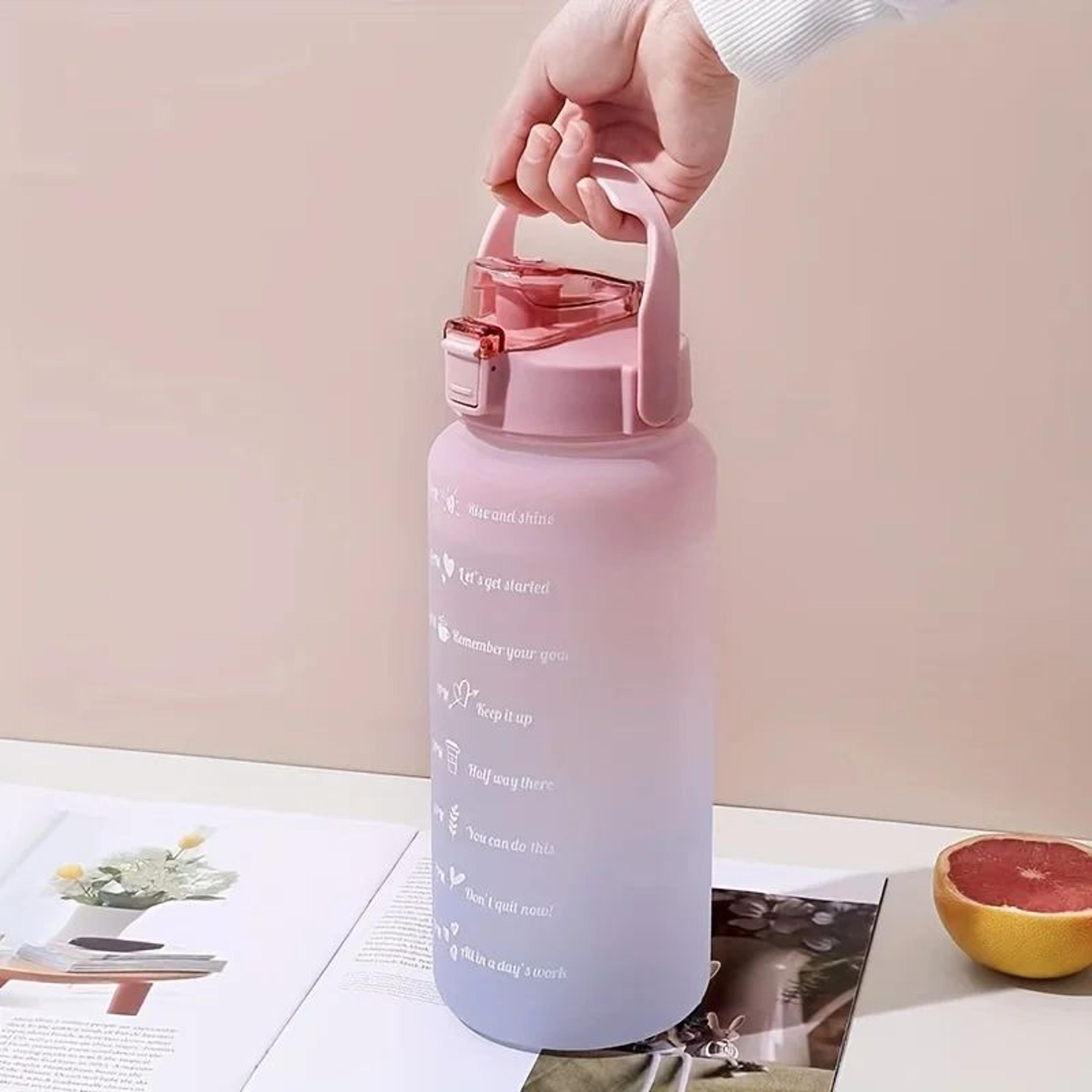 2-liter motivational leakproof water bottle with time markers