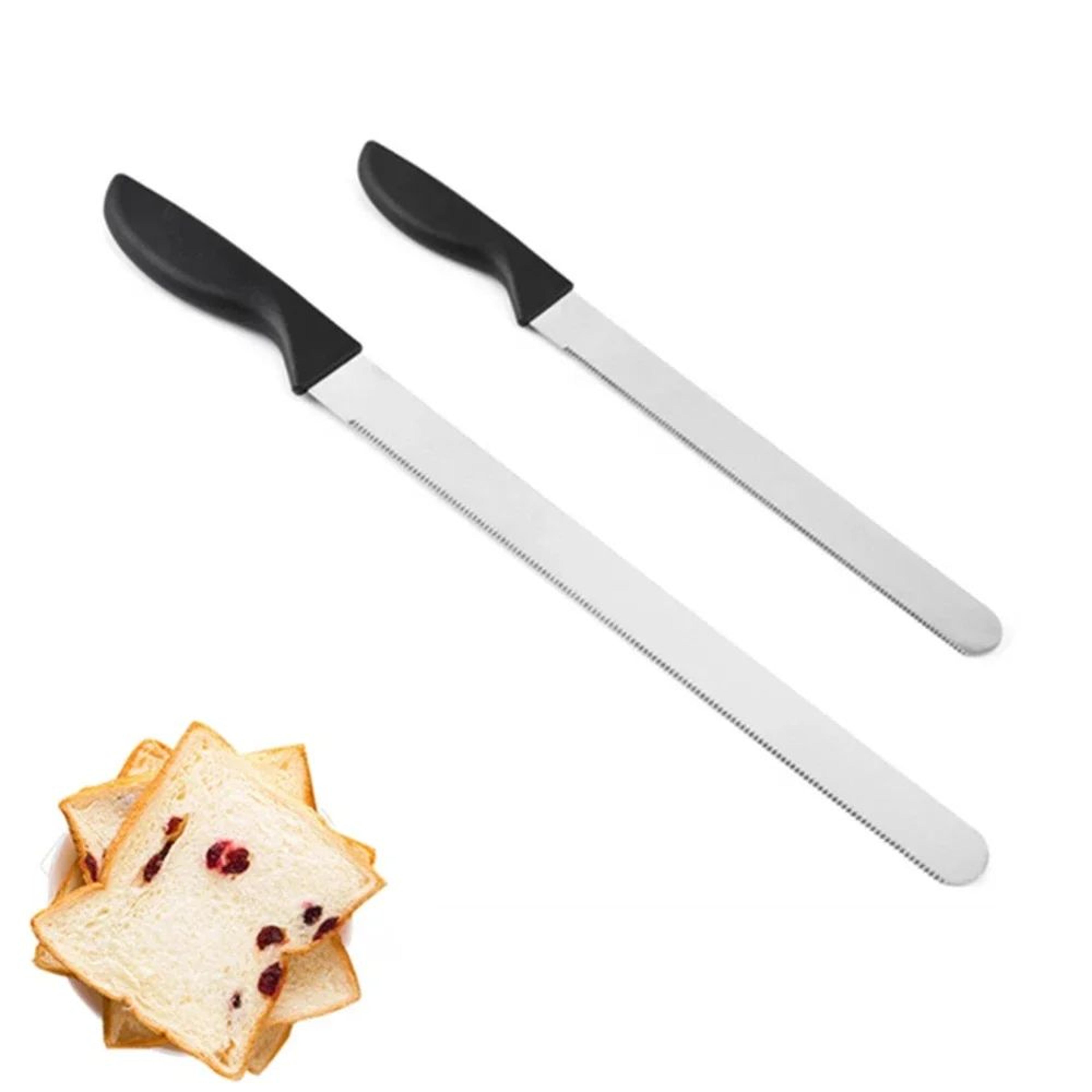 proslice 12" serrated bread & cake cutter knife – precision stainless steel baguette knife