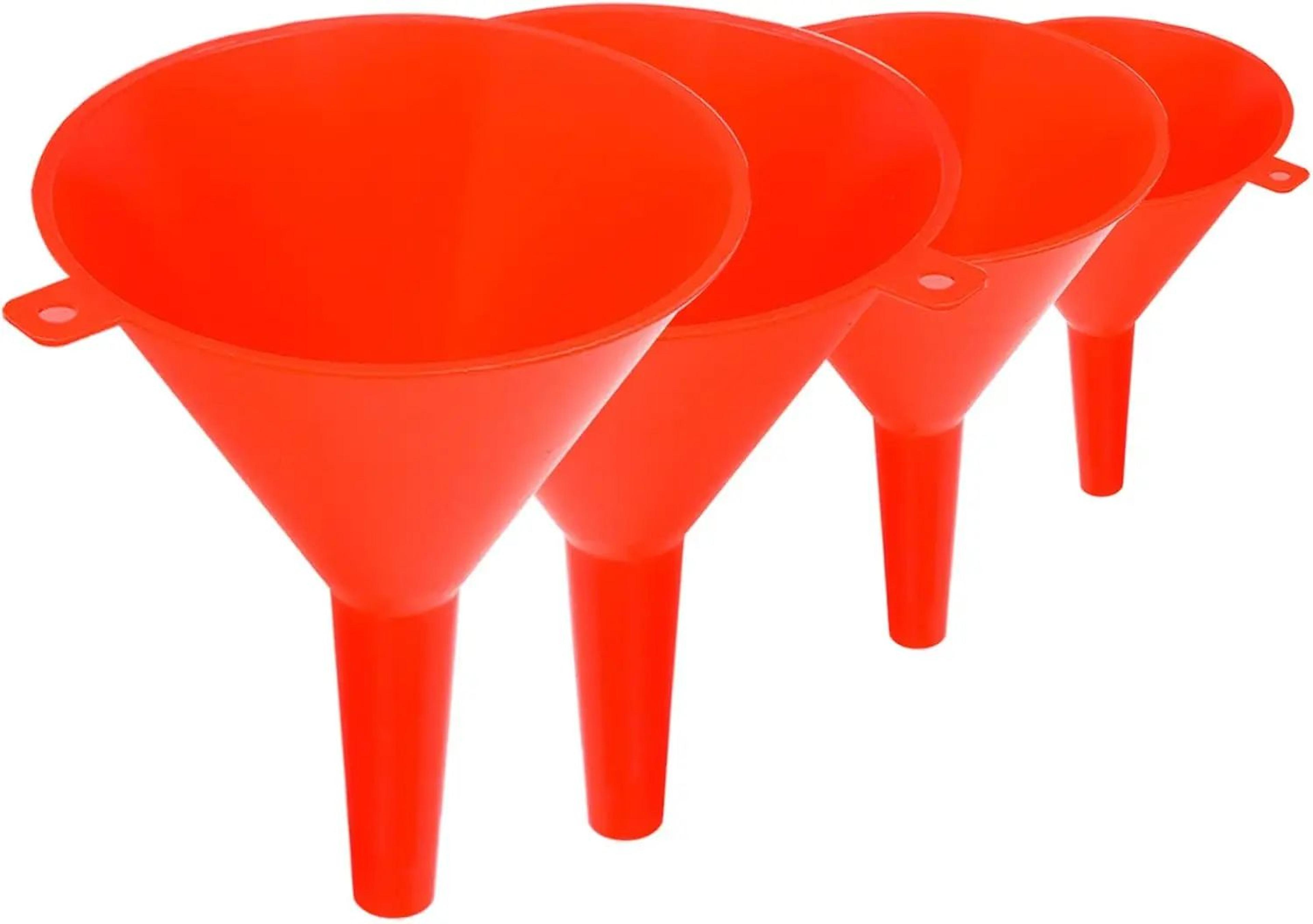 all-in-one kitchen & home kitchen funnel set – 4 sizes plastic funnels for liquid transfer funnels