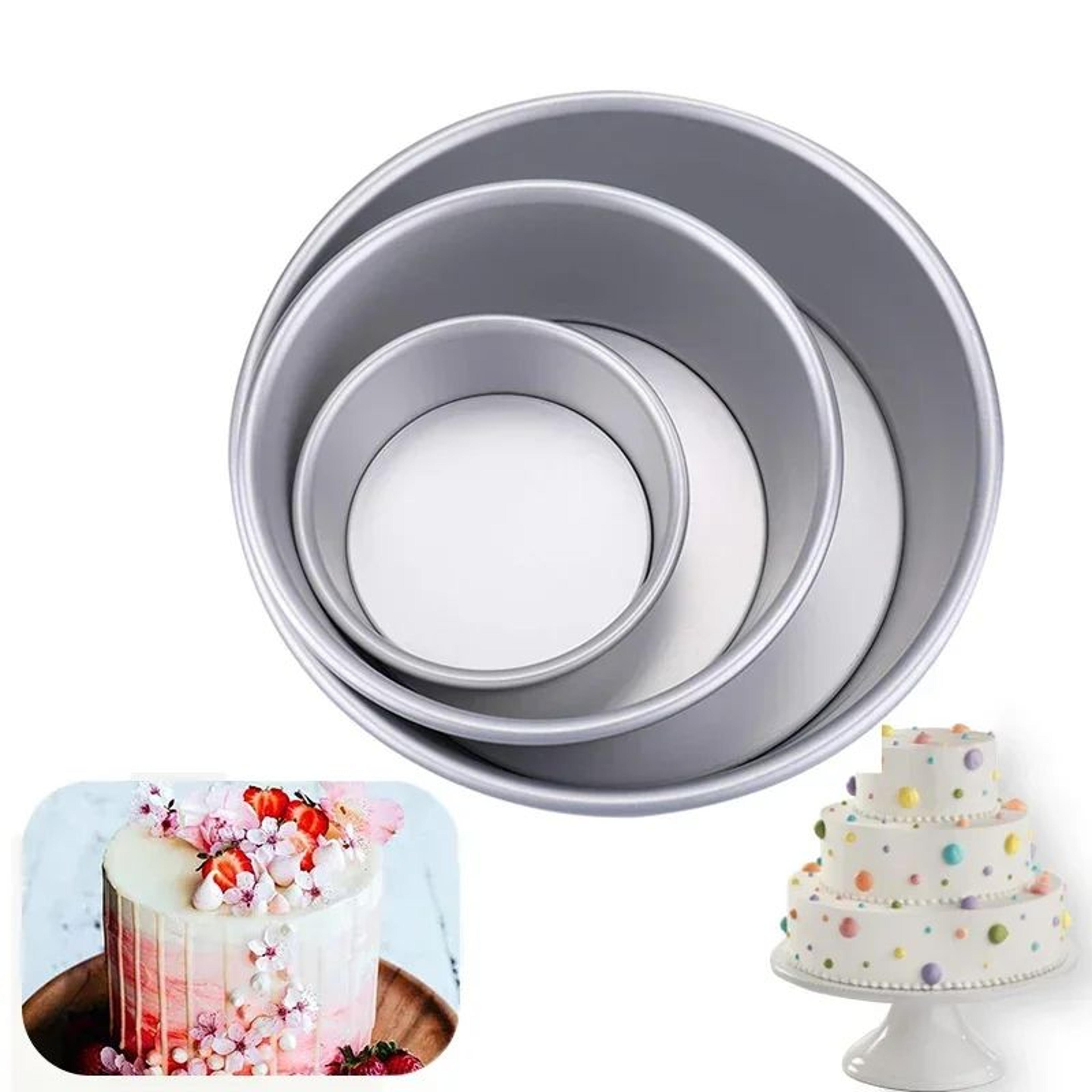 premium multi-size tiered cake pans set with removable bottom cake pans – aluminum alloy bakeware for layered cakes