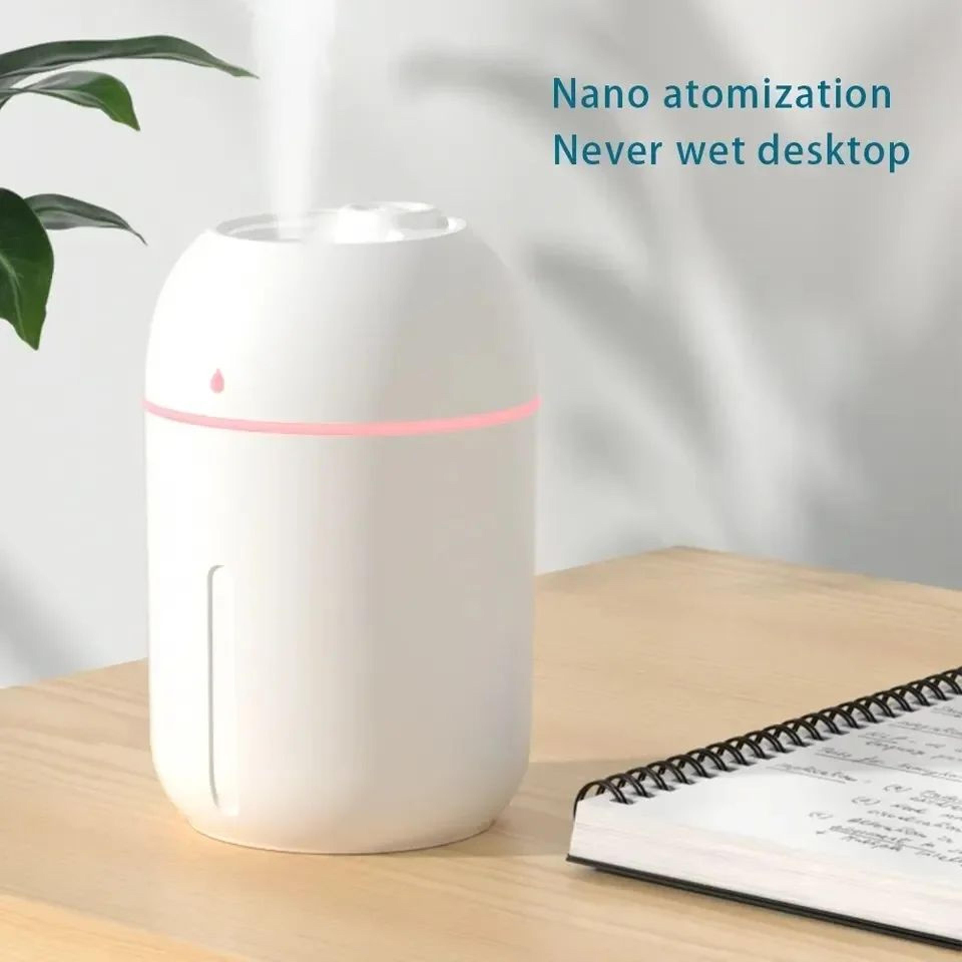 usb portable cool mist air humidifier & mini aroma diffuser for car home office with led lights