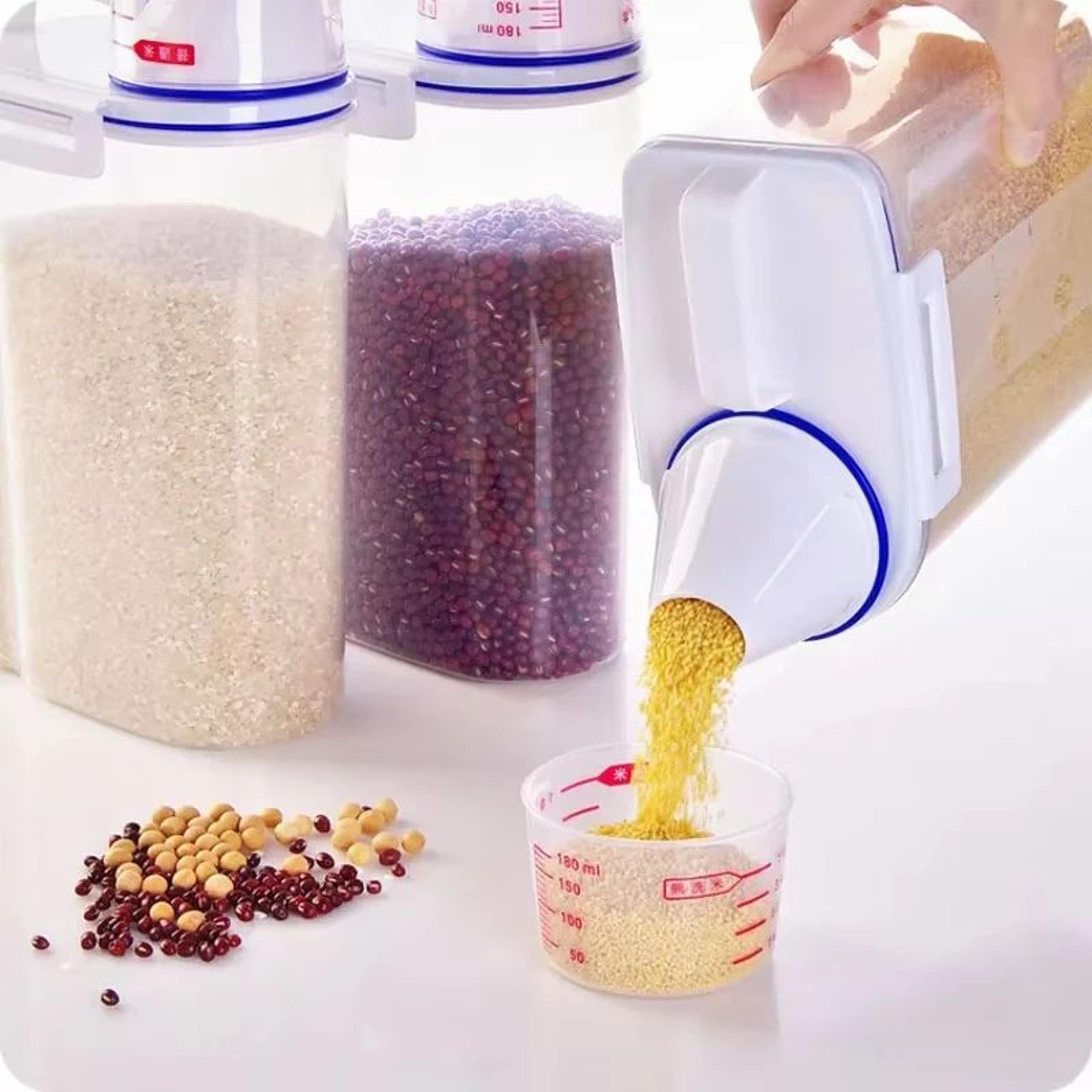 airtight moisture-proof grain storage jar for rice, grains & pet food