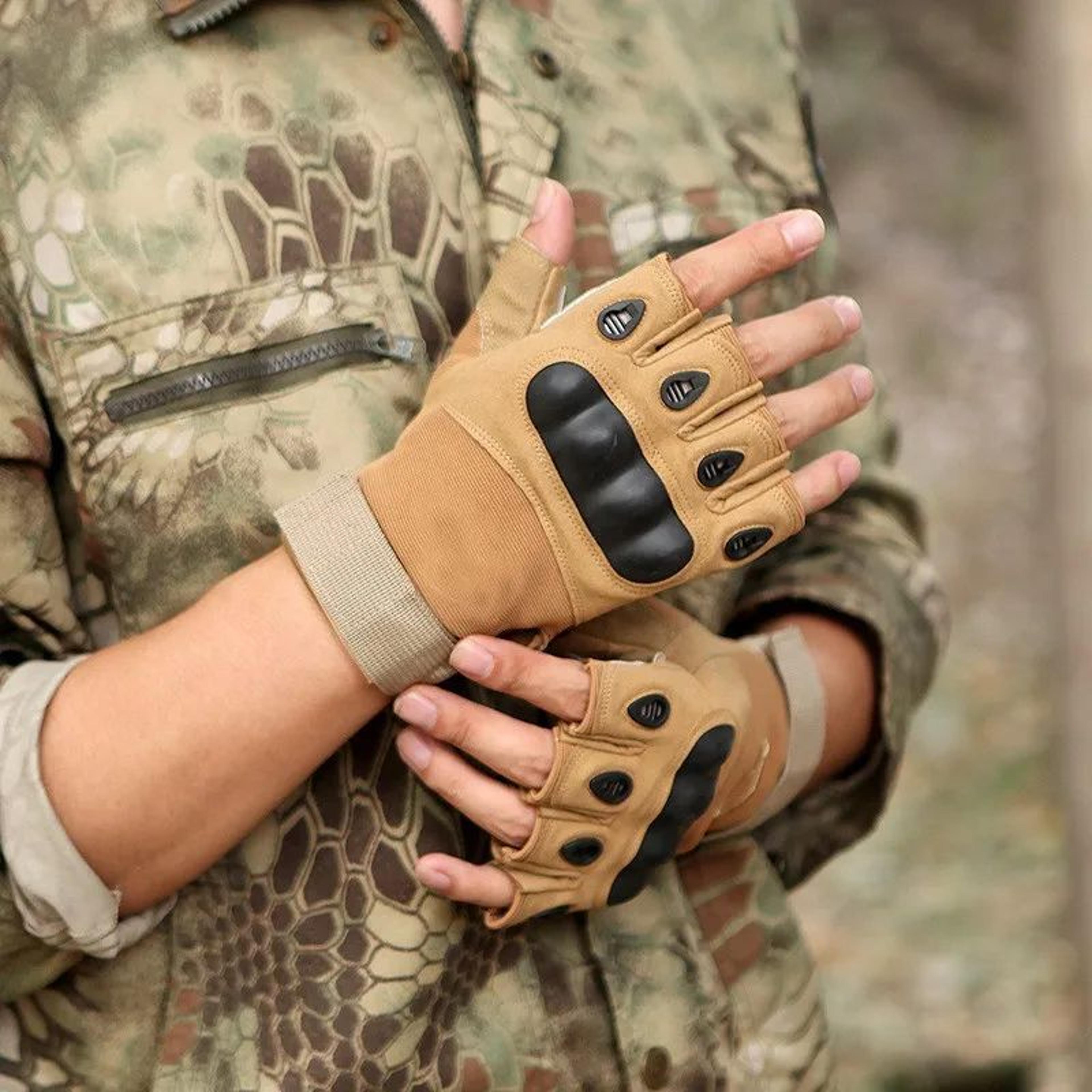progrip half-finger outdoor tactical gloves – anti-slip outdoor camping gloves