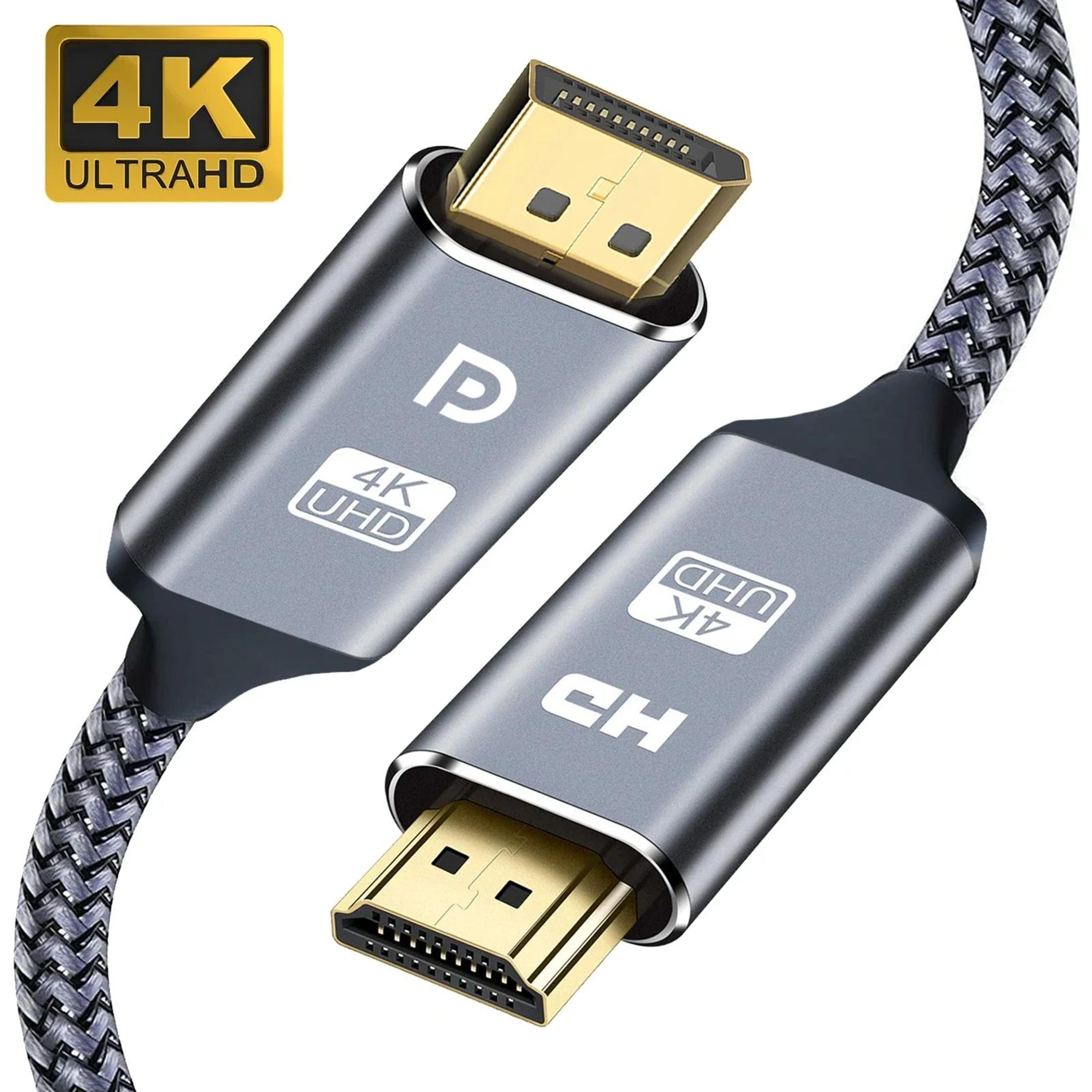 displayport to hdmi cable 4k 60hz – reliable dp to hdmi converter for laptops & pcs