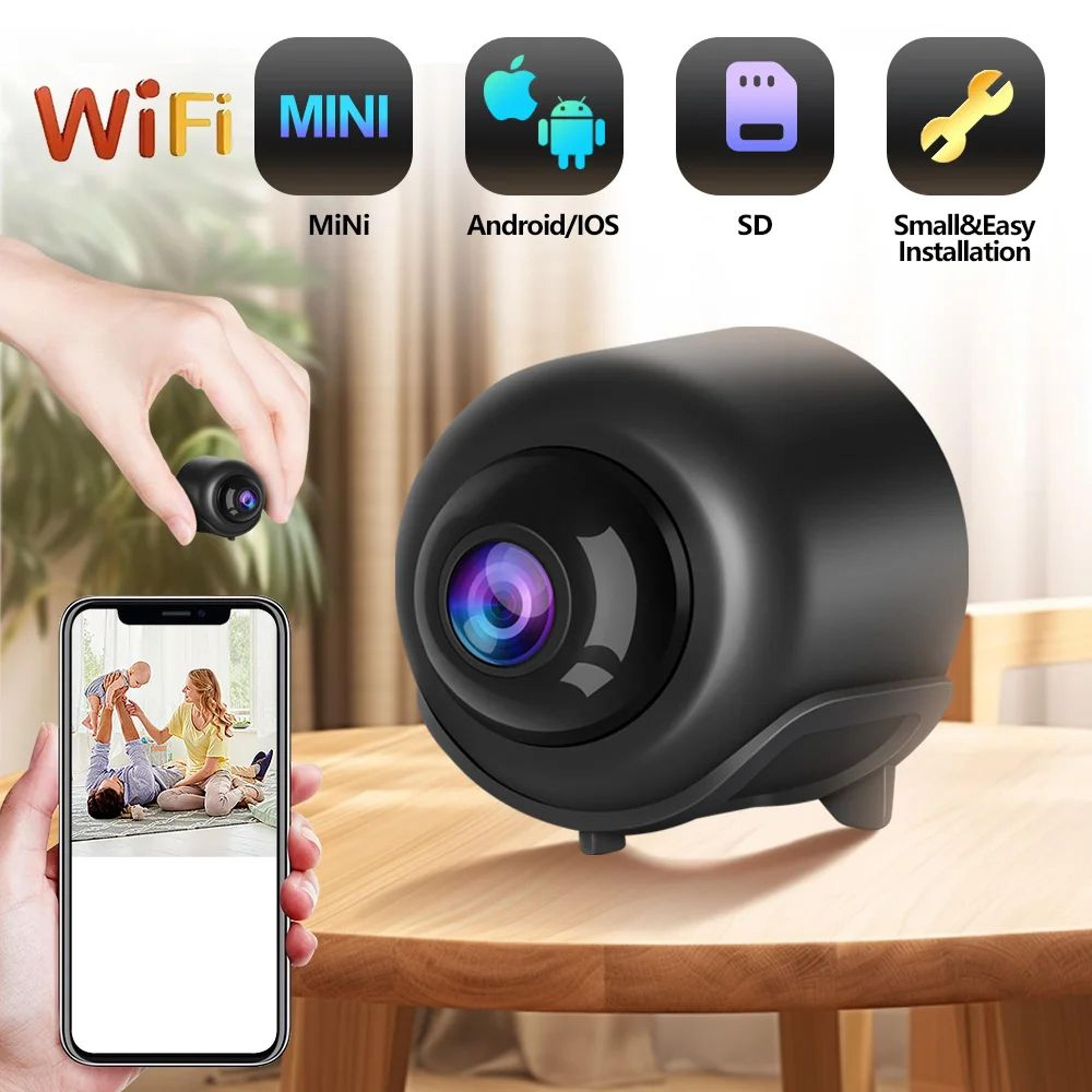 next-gen mini wi-fi camera – compact indoor security camera with night vision & remote monitoring