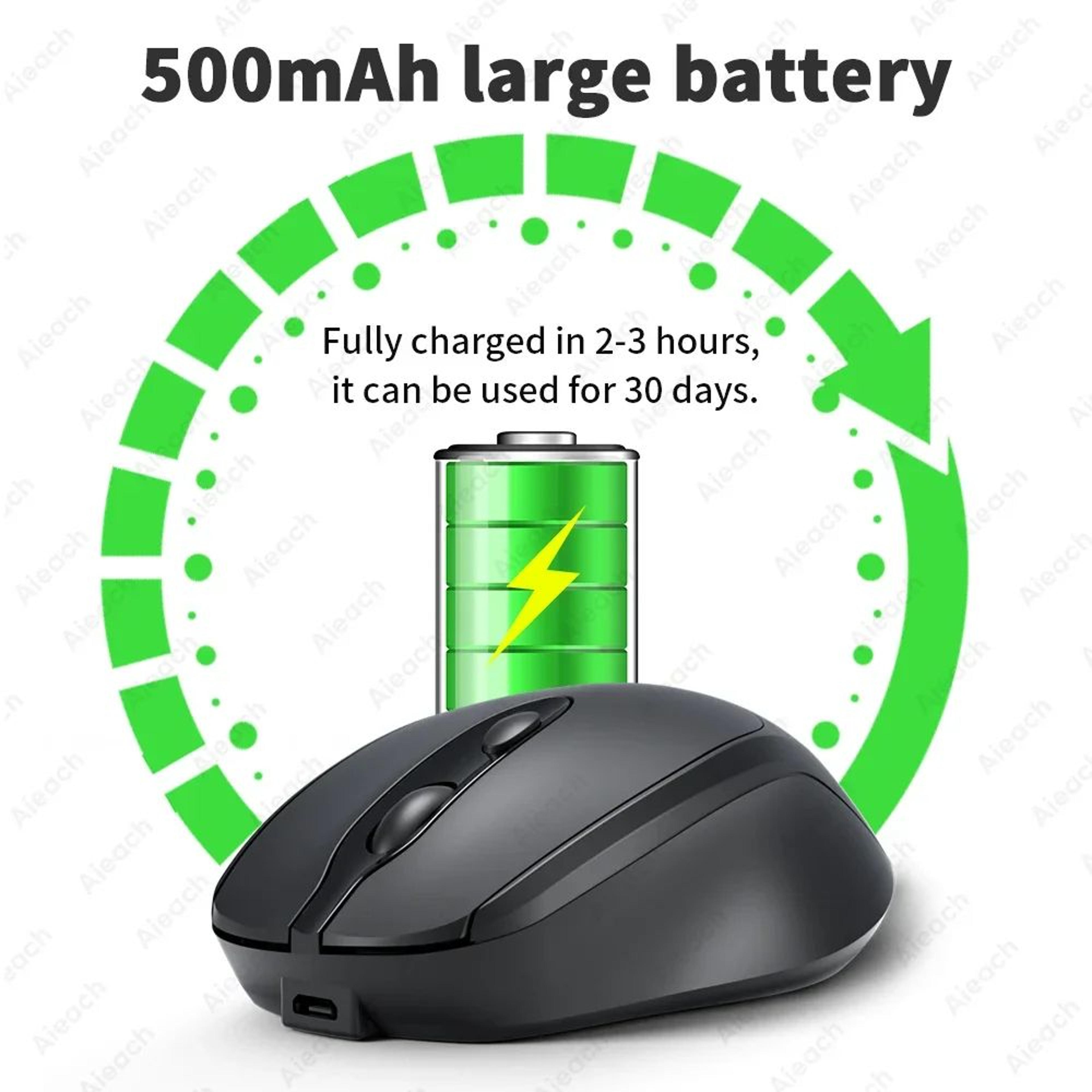 aieach silent rechargeable wireless bluetooth mouse – ergonomic precision for work & play
