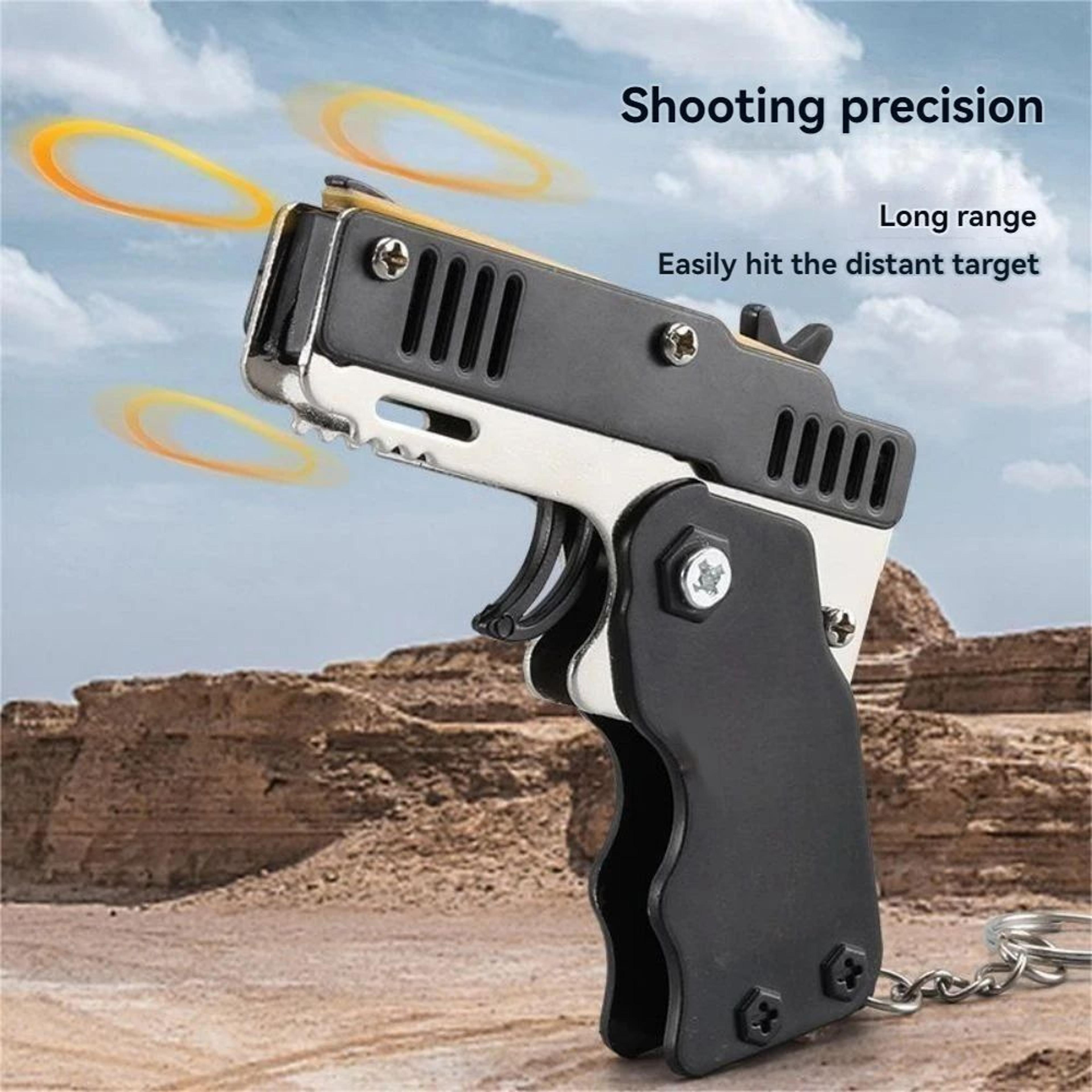 folding rubber band toy gun for kids – safe shooting game toy & boys gift